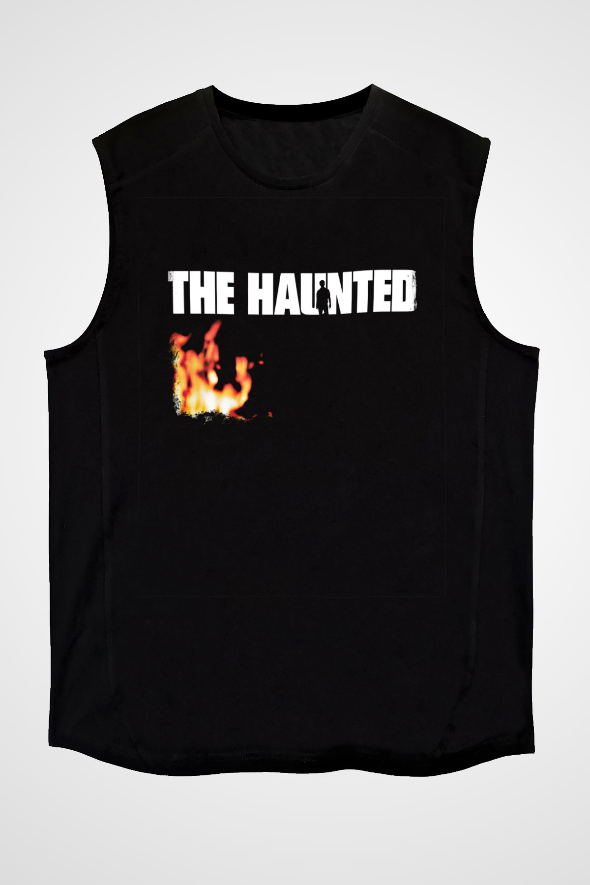 Haunted (The) Baskılı Unisex Siyah Kolsuz Tişört