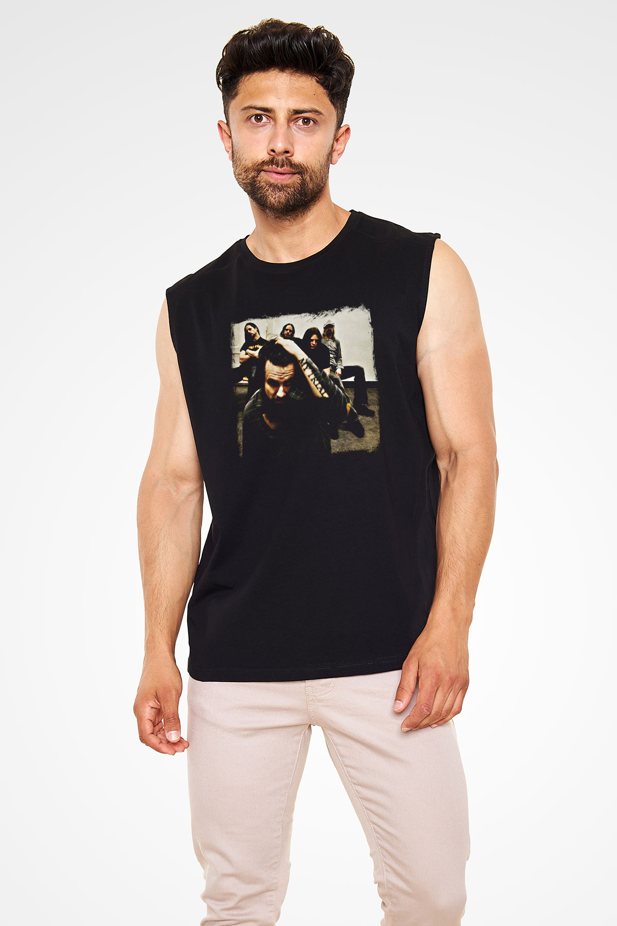 Haunted (The) Baskılı Unisex Siyah Kolsuz Tişört
