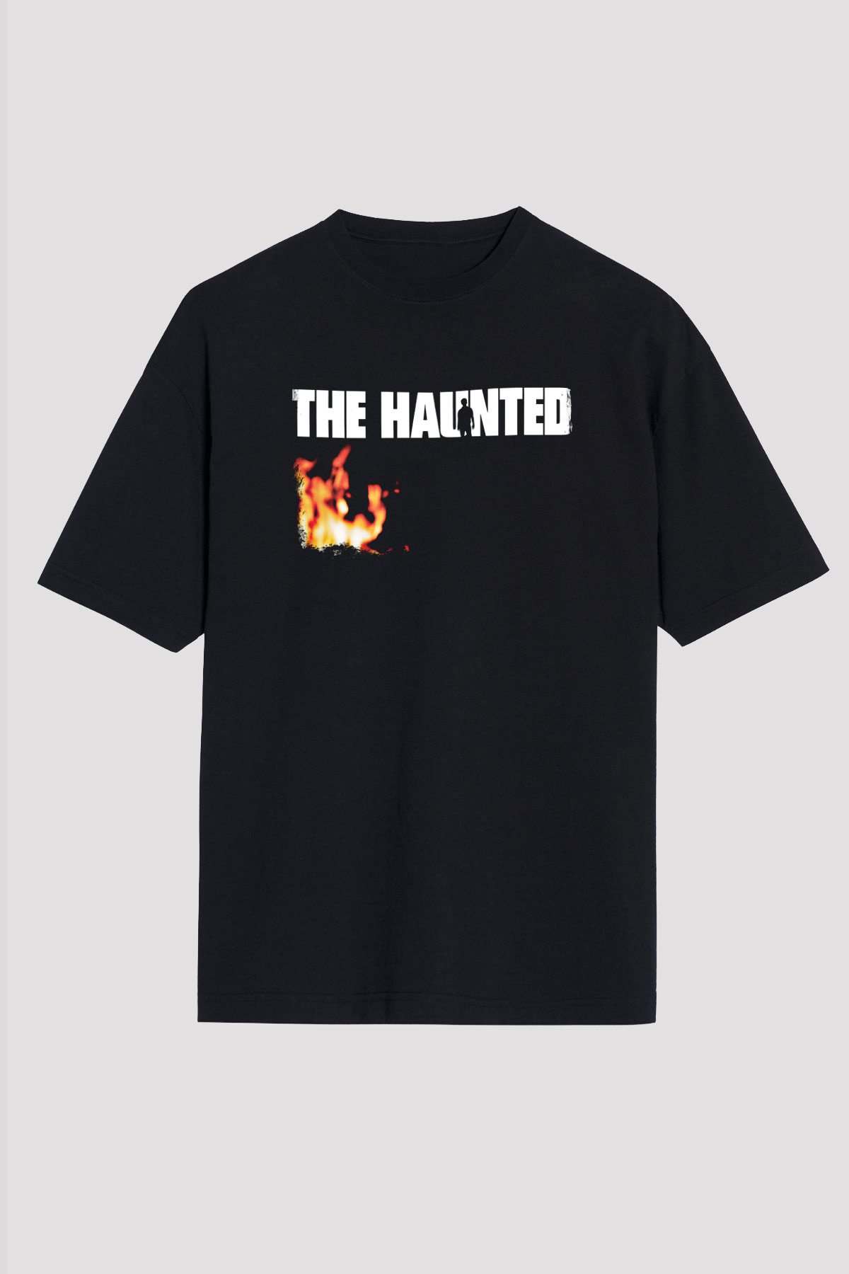 Haunted (The) Baskılı Unisex Siyah Oversize Tişört