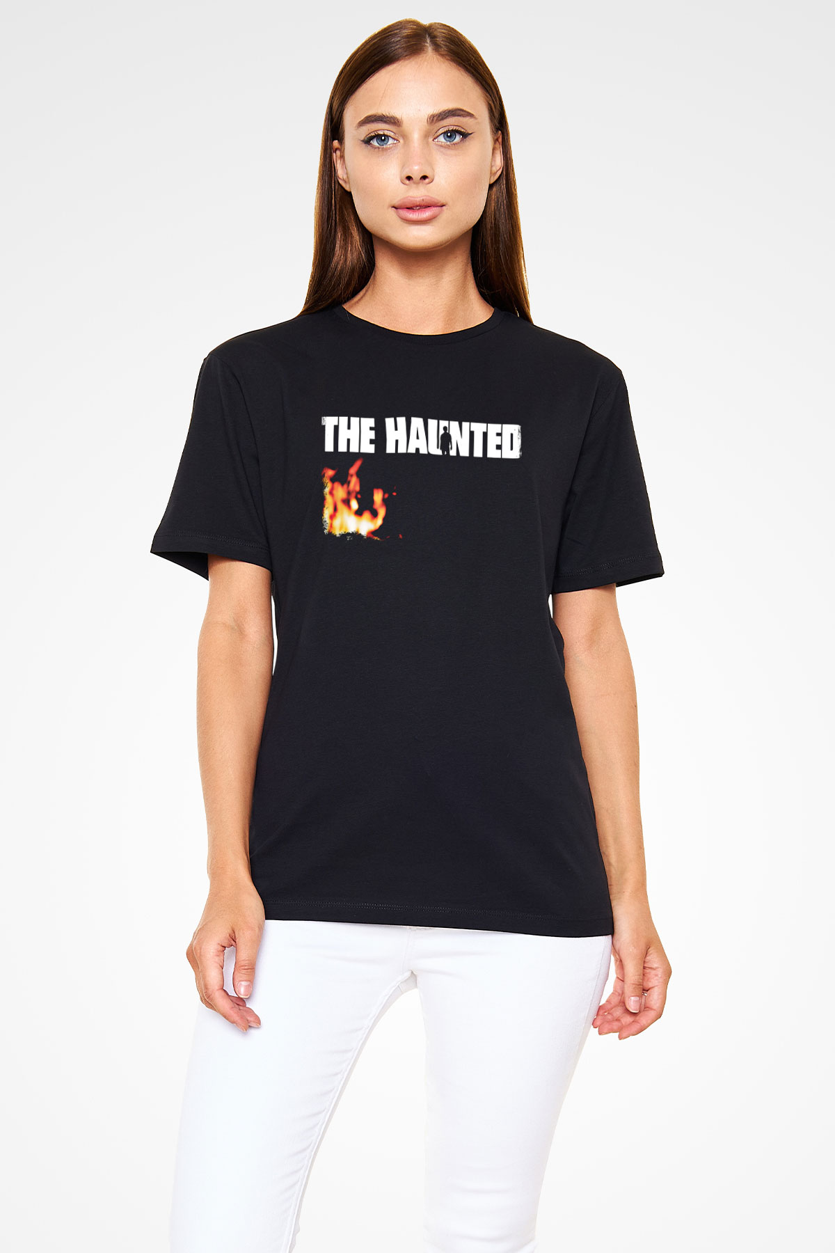 Haunted (The) Baskılı Unisex Siyah Tişört