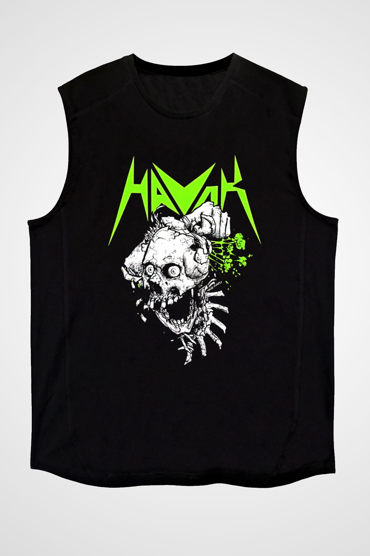 Havok Baskılı Unisex Siyah Kolsuz Tişört - Tshirt