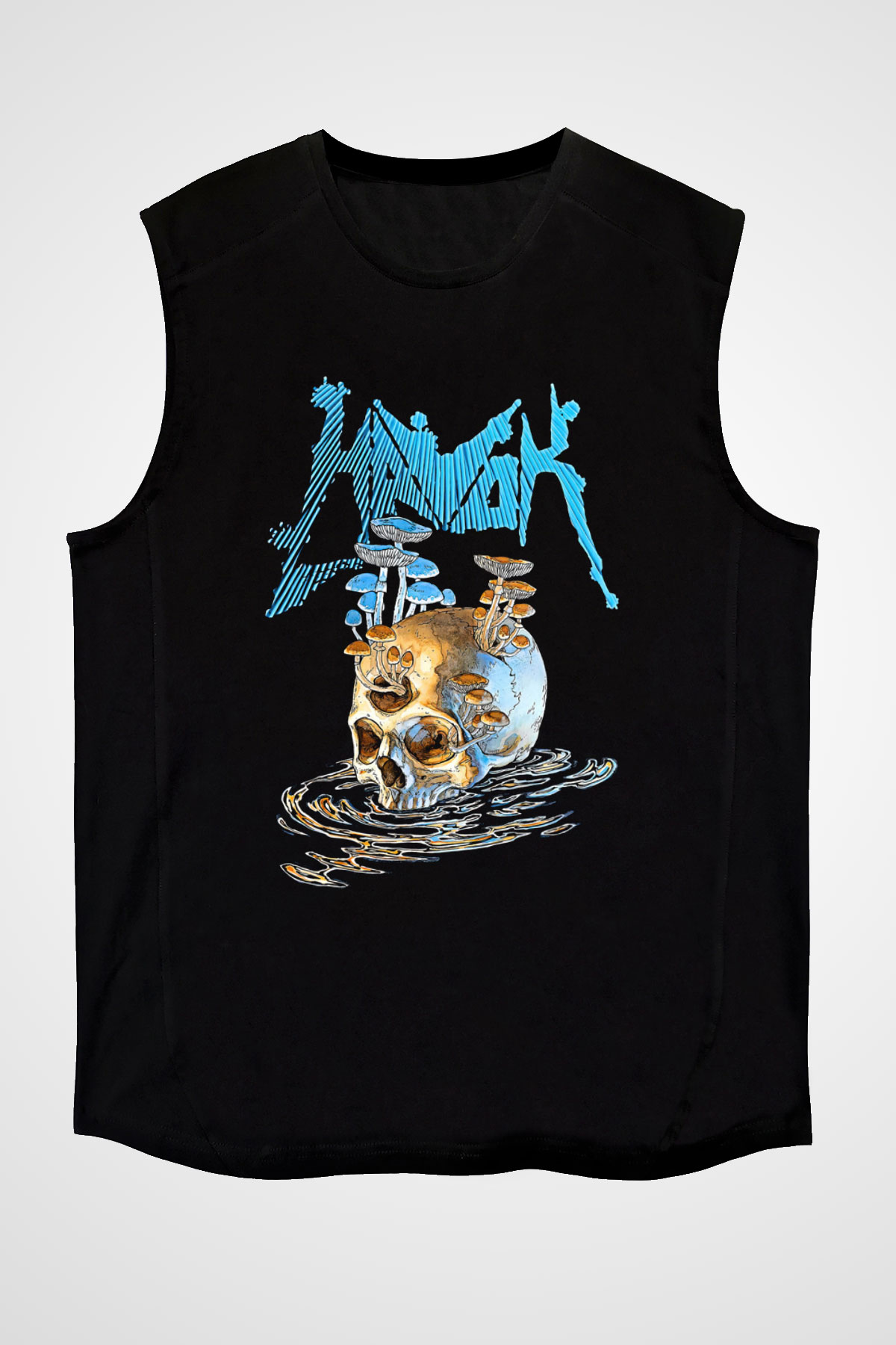 Havok Baskılı Unisex Siyah Kolsuz Tişört - Tshirt
