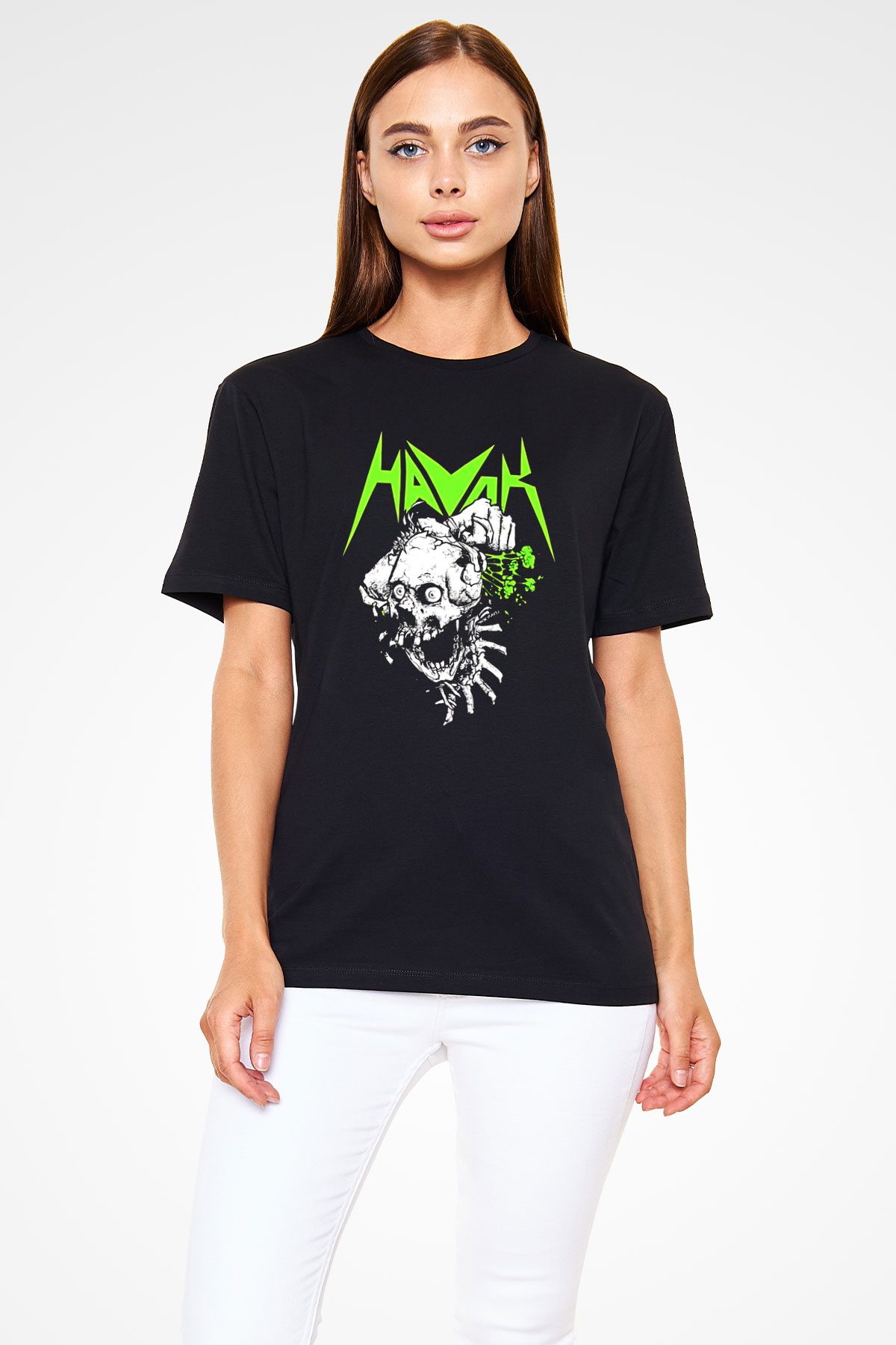 Havok Baskılı Unisex Siyah Tişört - Tshirt