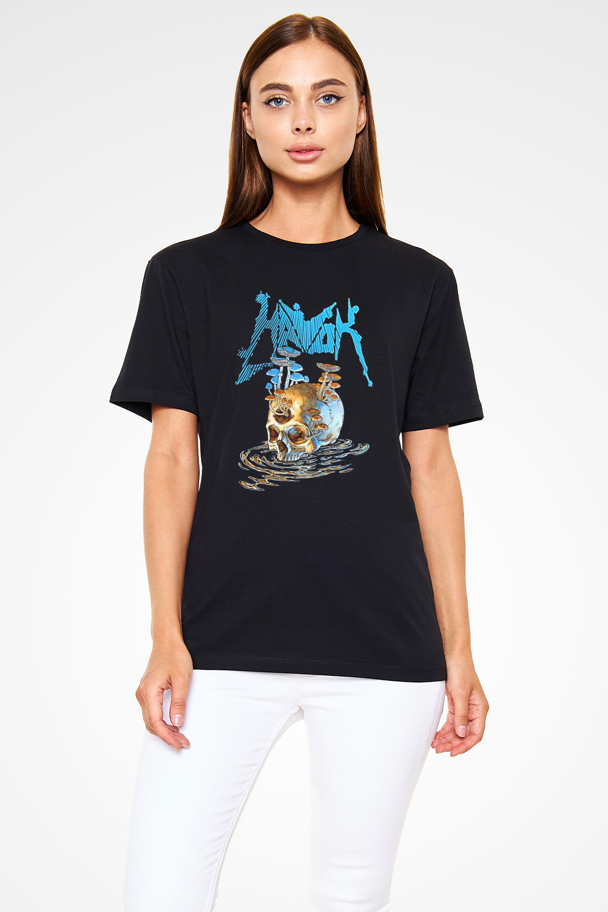 Havok Baskılı Unisex Siyah Tişört - Tshirt