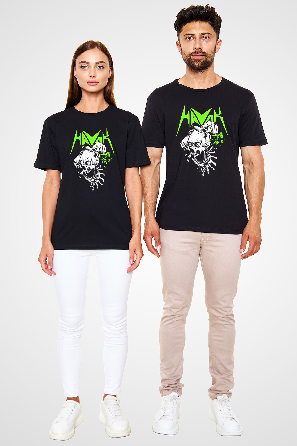 Havok Baskılı Unisex Siyah Tişört - Tshirt