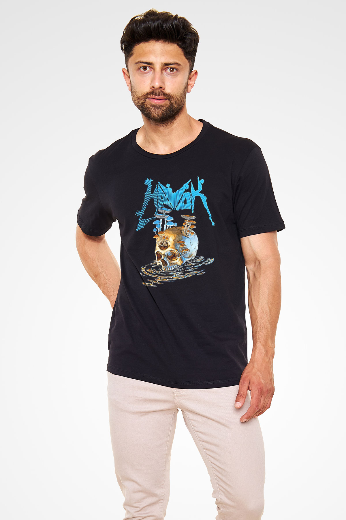 Havok Baskılı Unisex Siyah Tişört - Tshirt