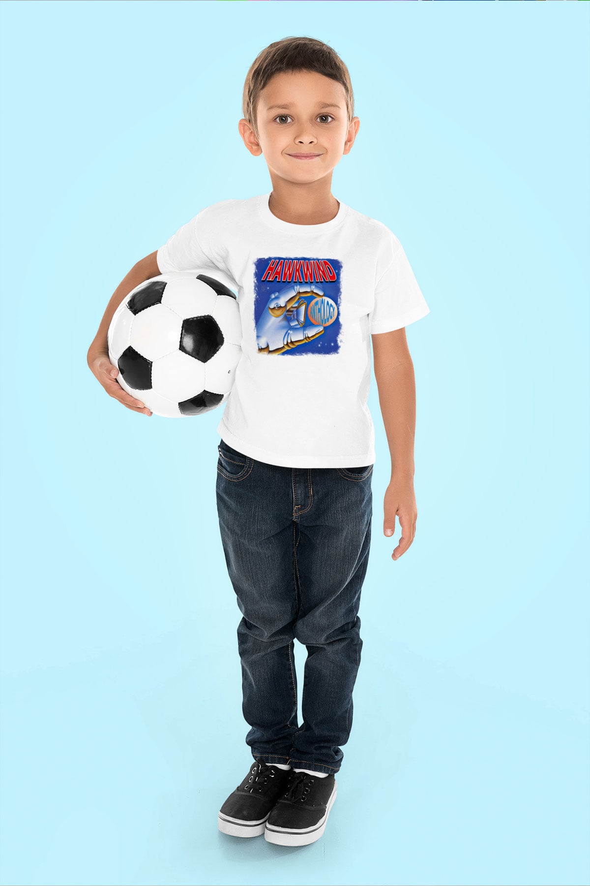 Hawkwind Baskılı Unisex Beyaz Çocuk Tişört