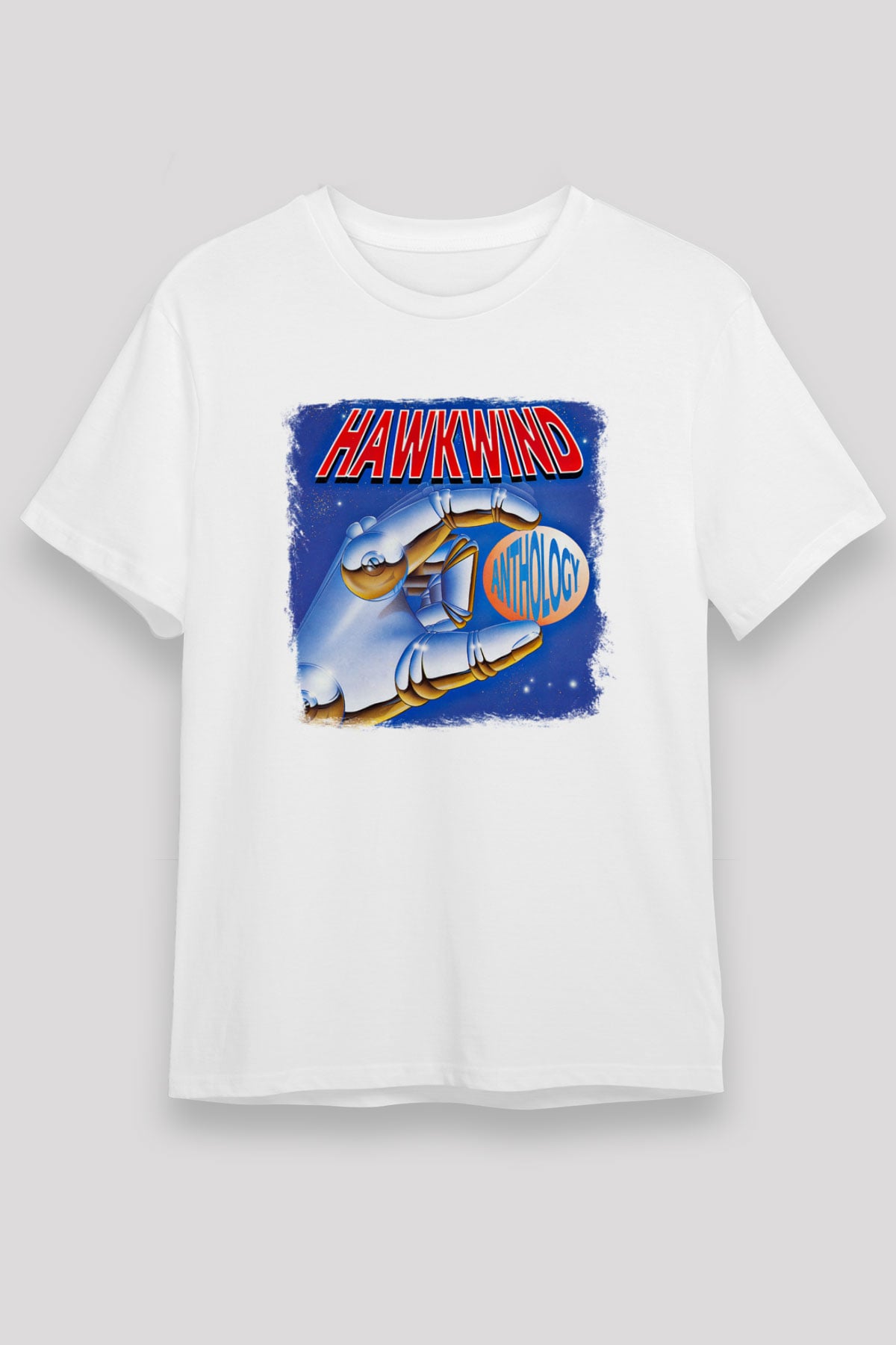 Hawkwind Baskılı Unisex Beyaz Tişört