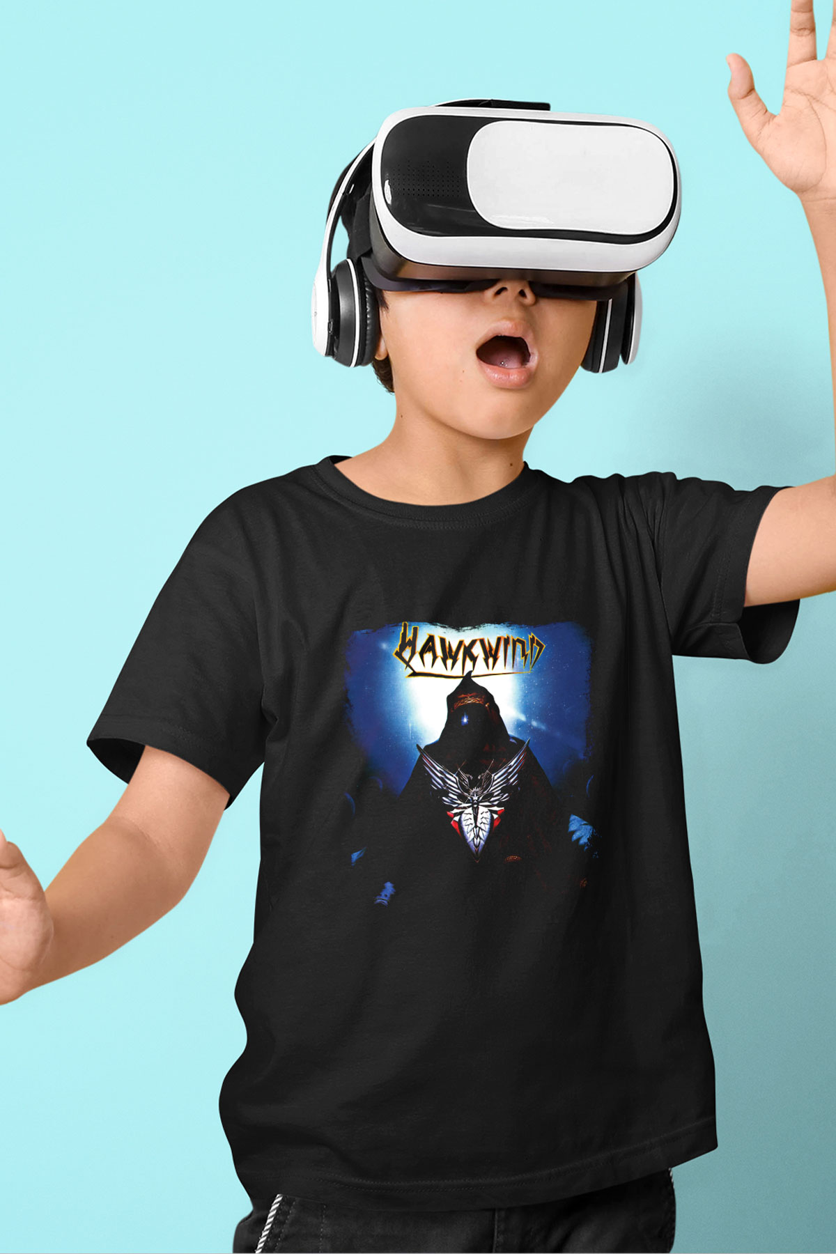 Hawkwind Baskılı Unisex Siyah Çocuk Tişört