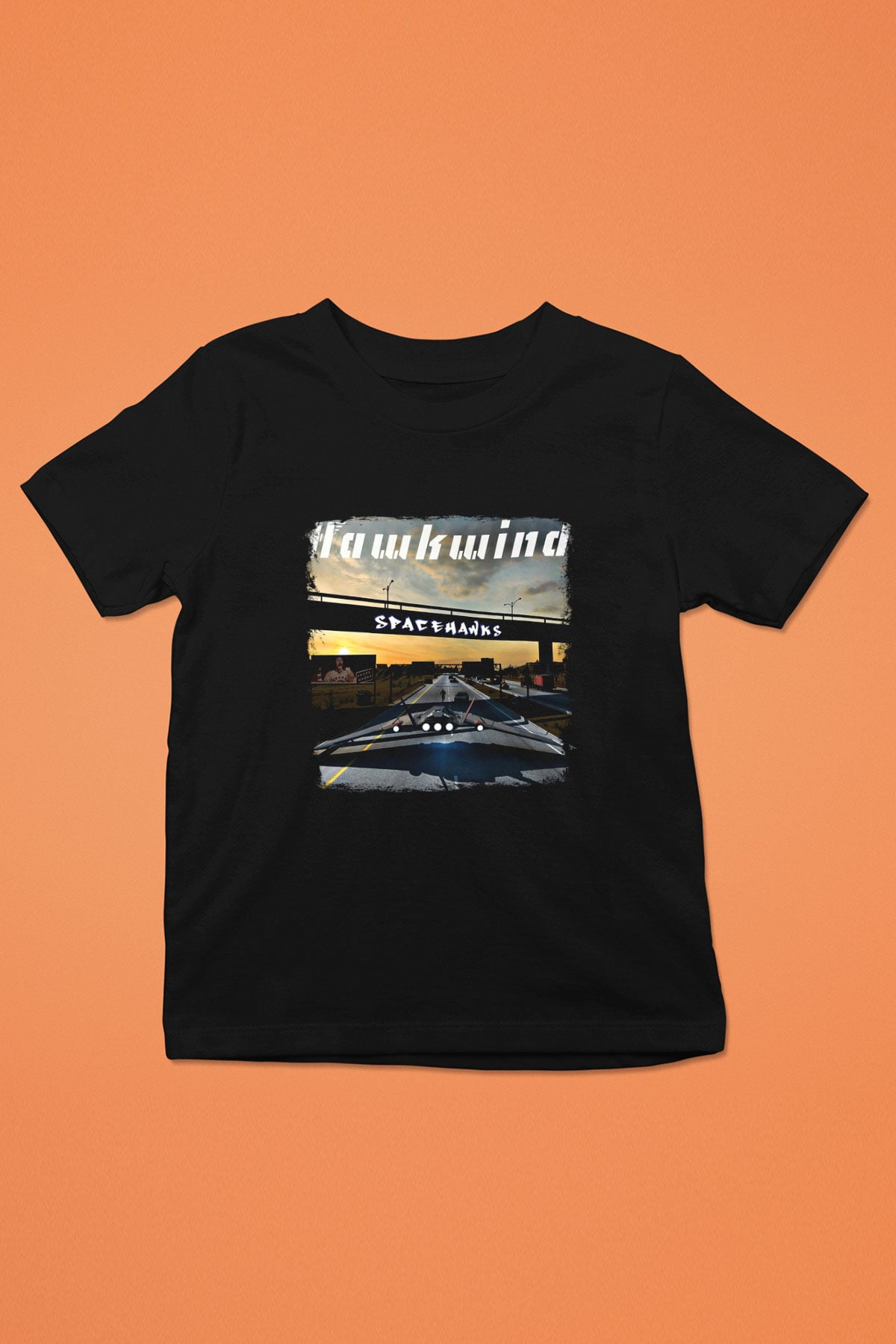 Hawkwind Baskılı Unisex Siyah Çocuk Tişört