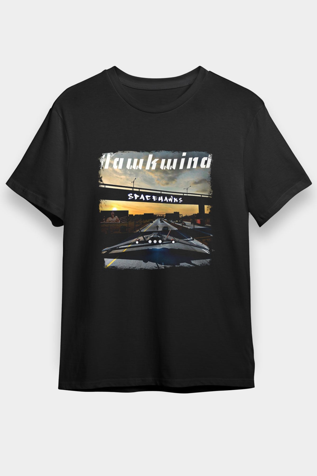 Hawkwind Baskılı Unisex Siyah Tişört