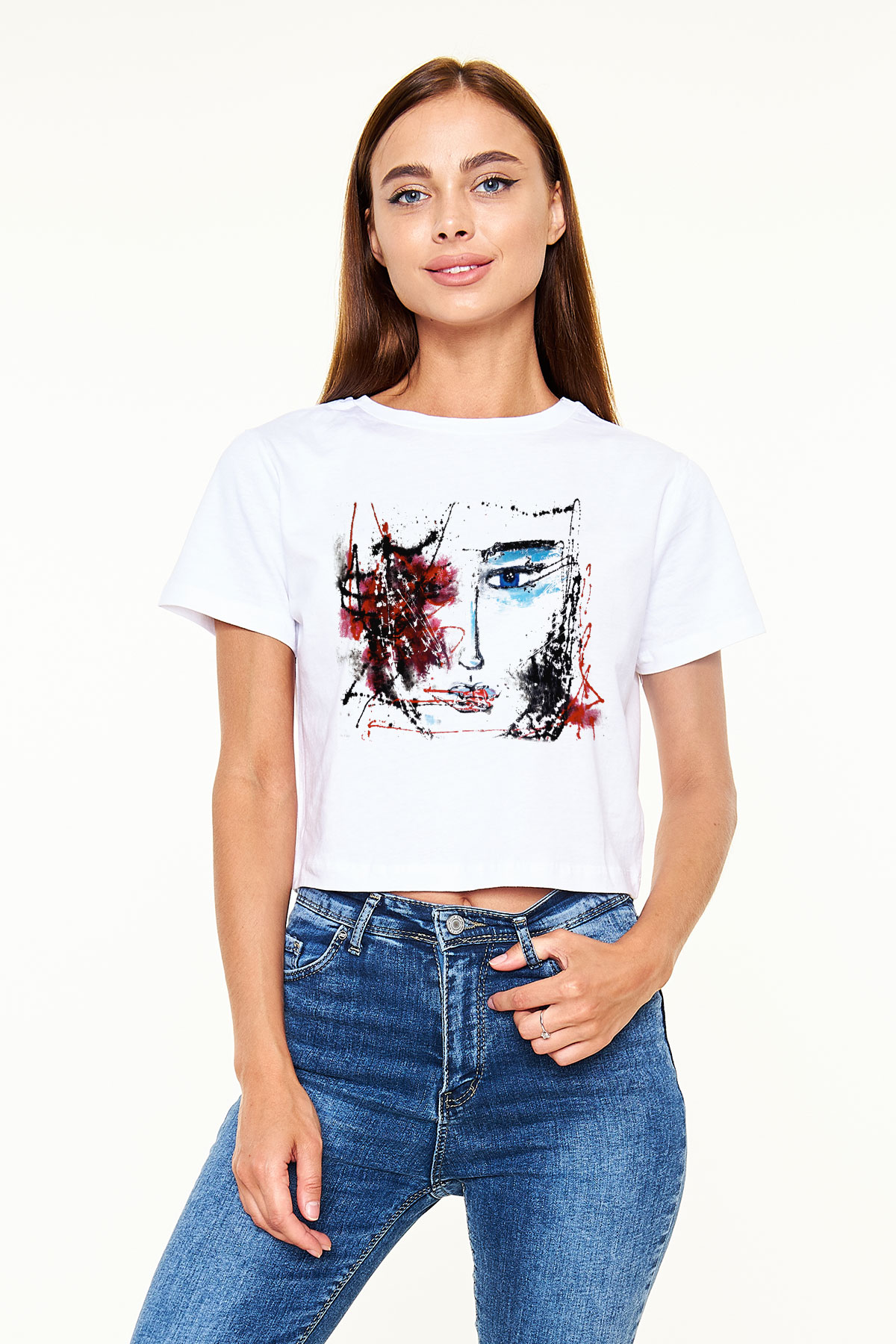 Hayat Beyaz Croptop Tişört