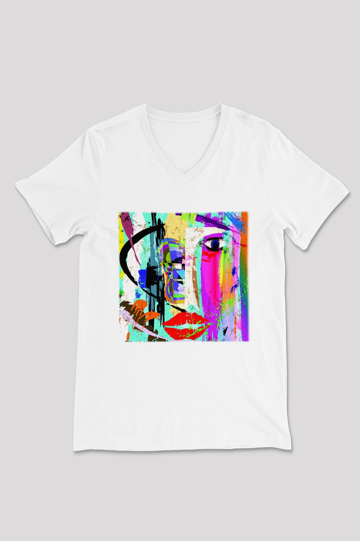 Hayat Beyaz Unisex V Yaka Tişört T-Shirt