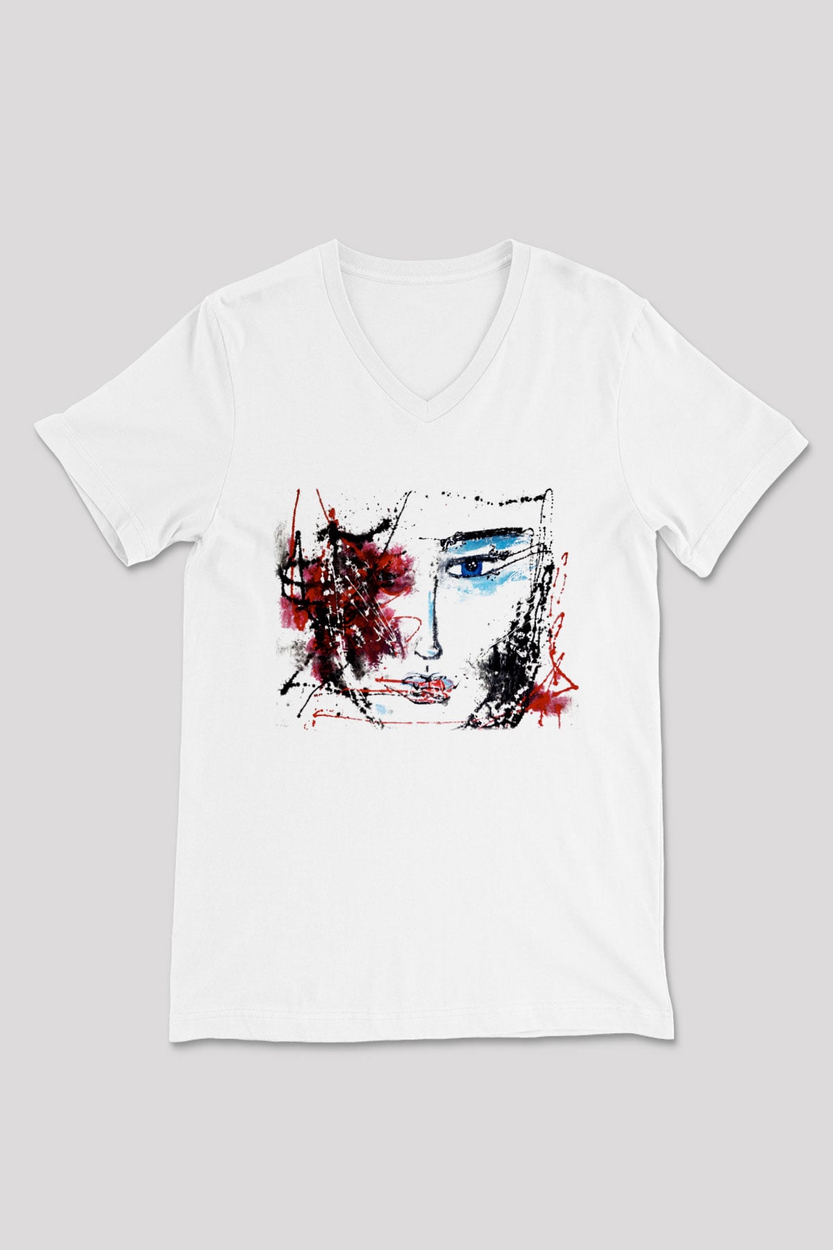 Hayat Beyaz Unisex V Yaka Tişört T-Shirt