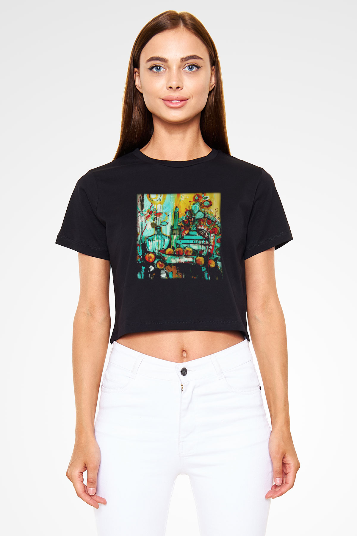 Hayat Siyah Crop Top Tişört