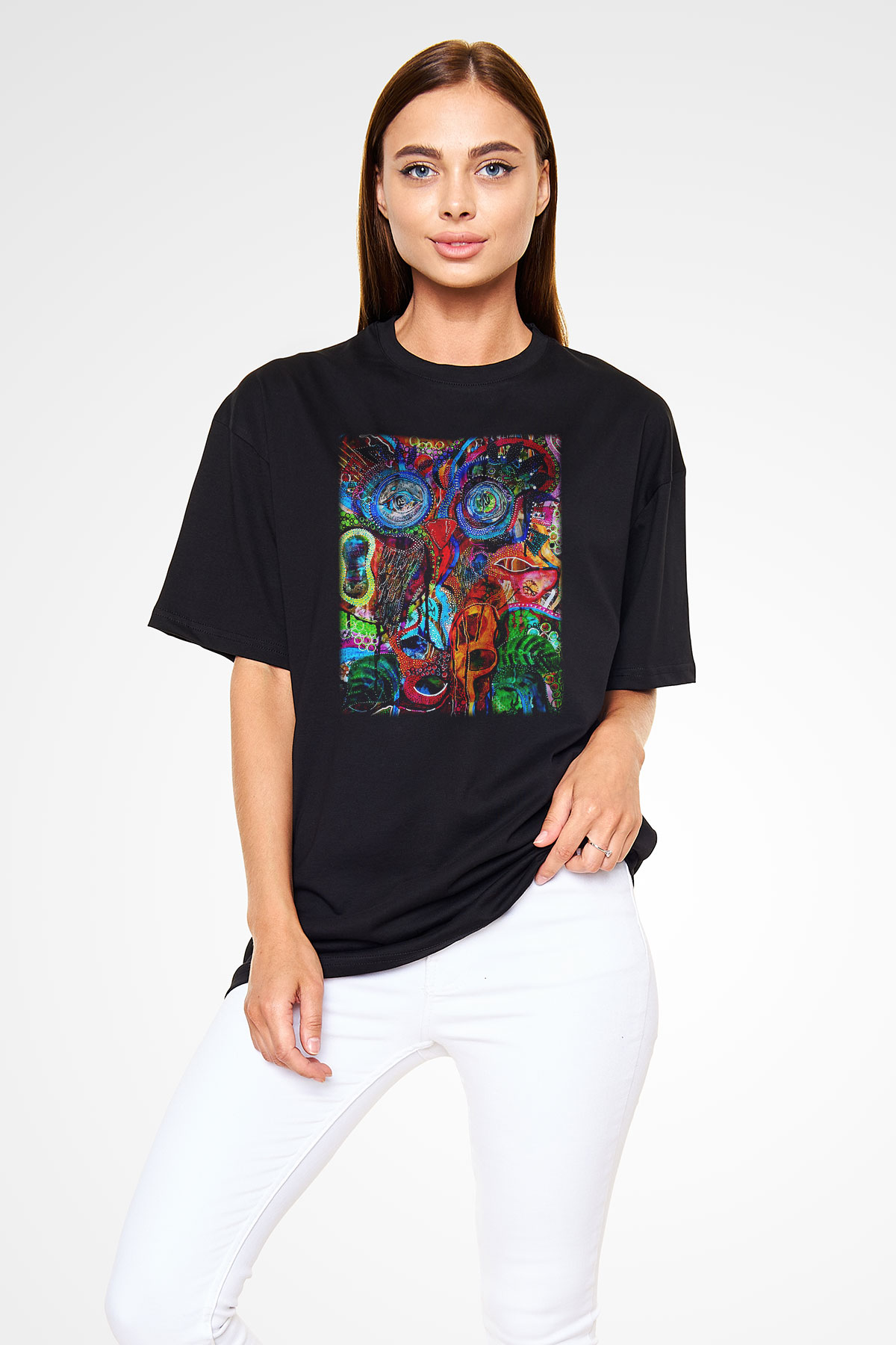 Hayat Siyah Unisex Oversize Tişört T-Shirt