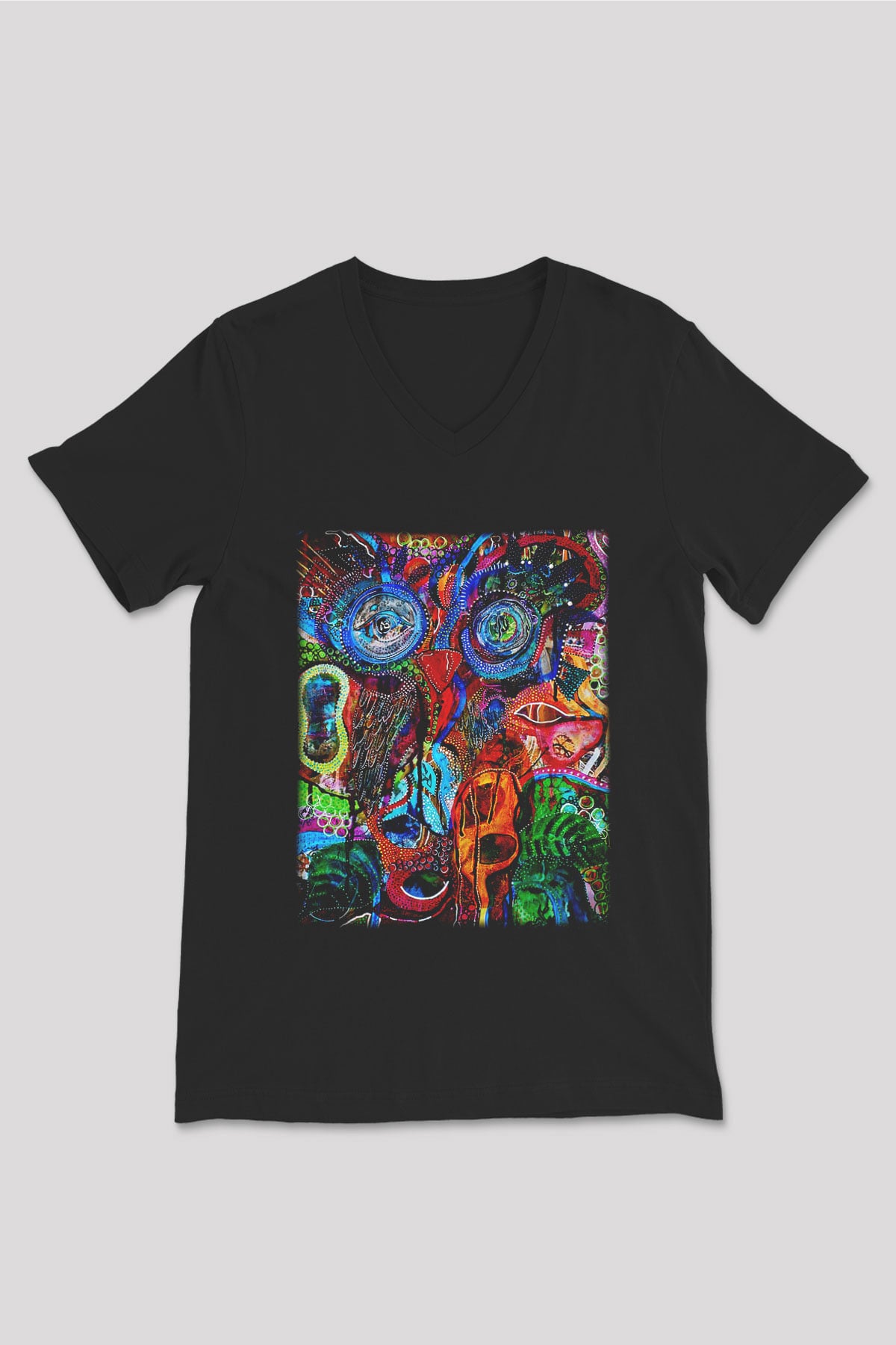 Hayat Siyah Unisex V Yaka Tişört T-Shirt