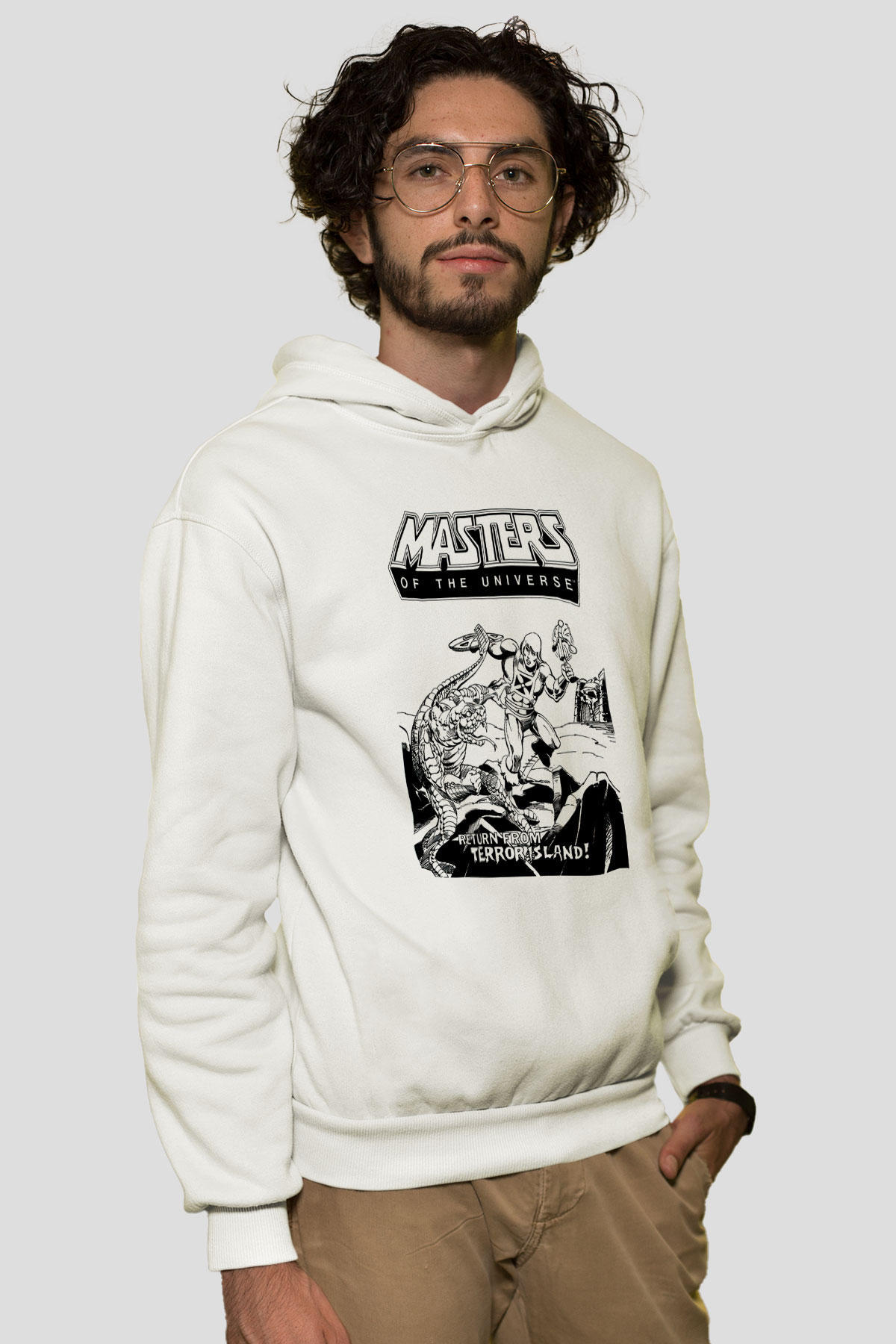 He-Man and the Masters of Universe Beyaz Unisex Kapşonlu Sweatshirt