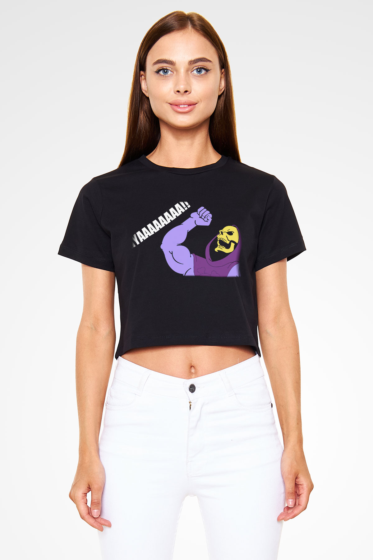 He-Man and the Masters of Universe Siyah Crop Top Tişört