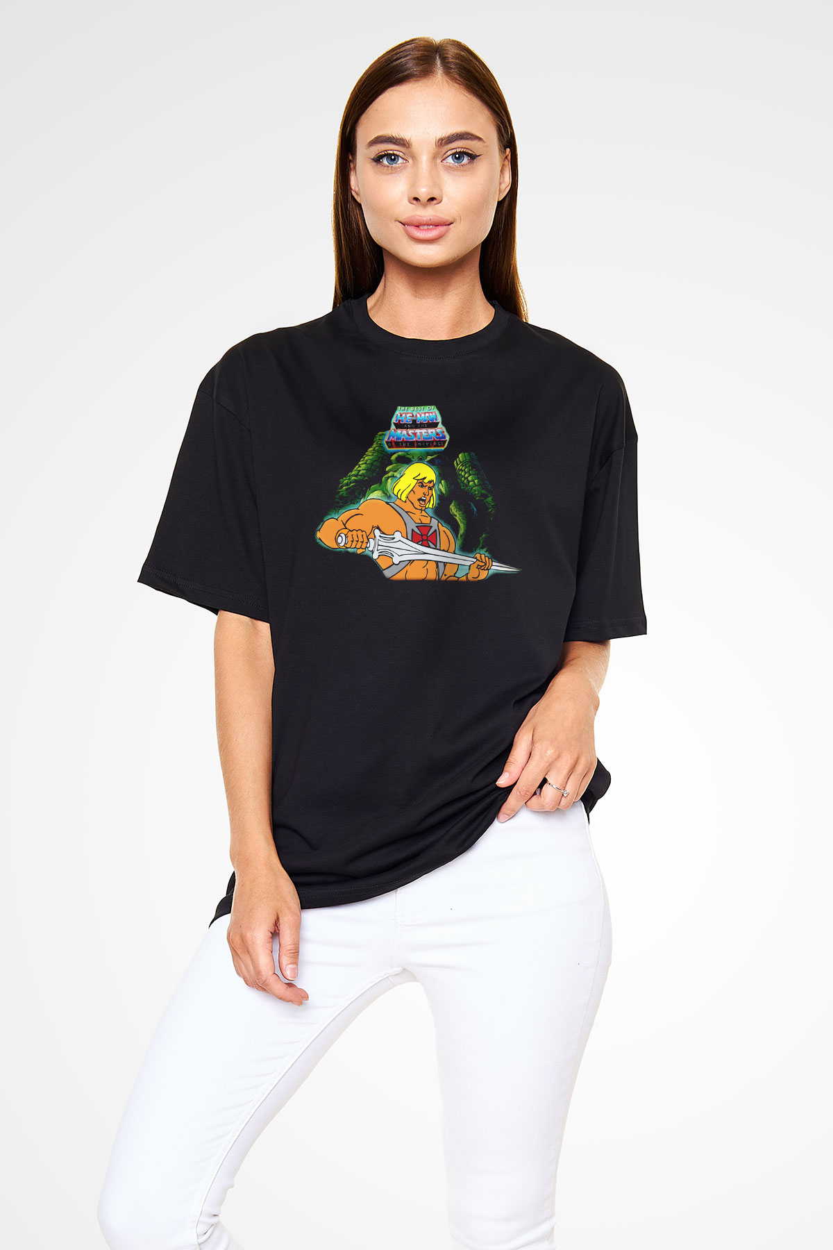 He-Man and the Masters of Universe Siyah Unisex Oversize Tişört