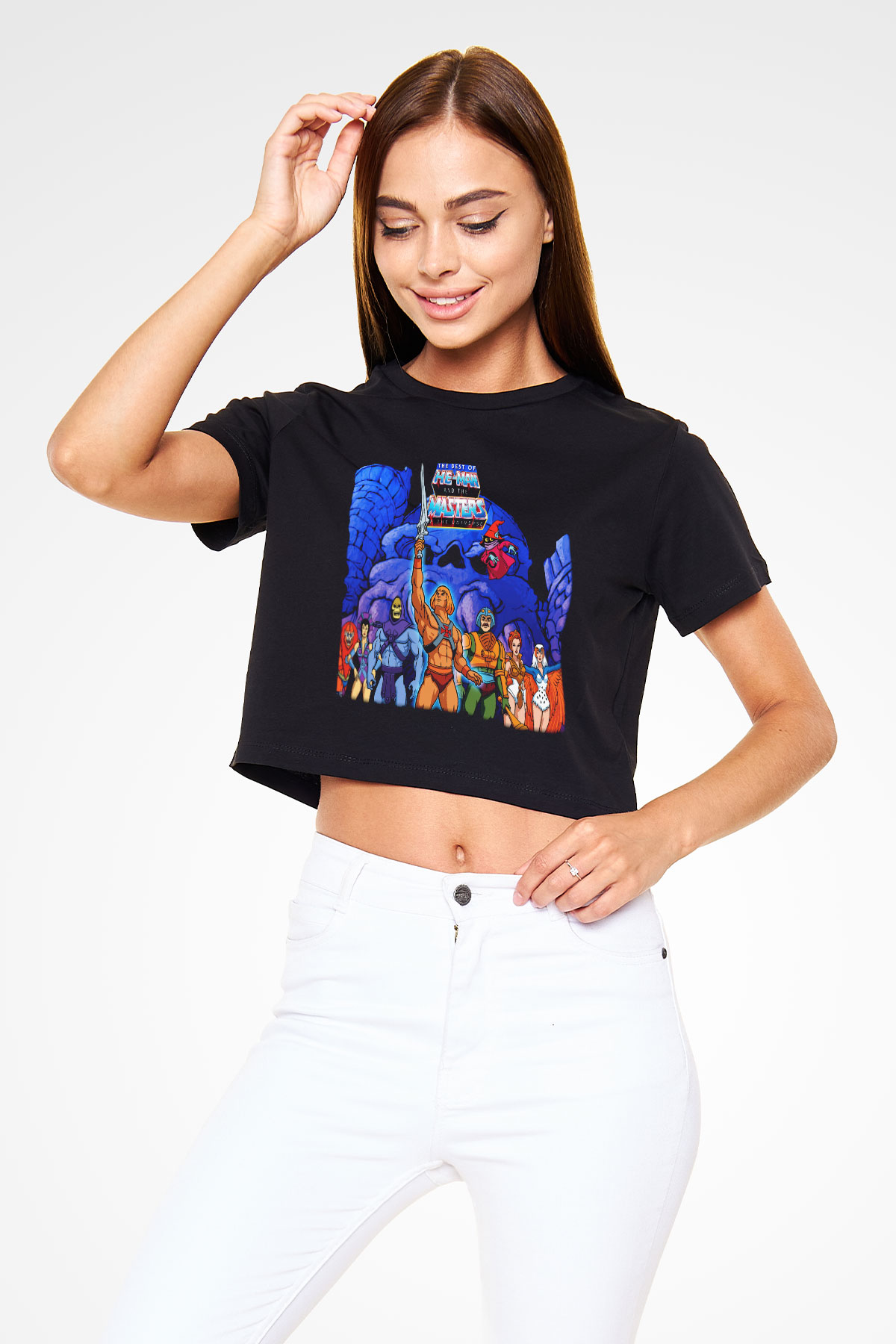 He-Man and the Masters of Universe Siyah Crop Top Tişört