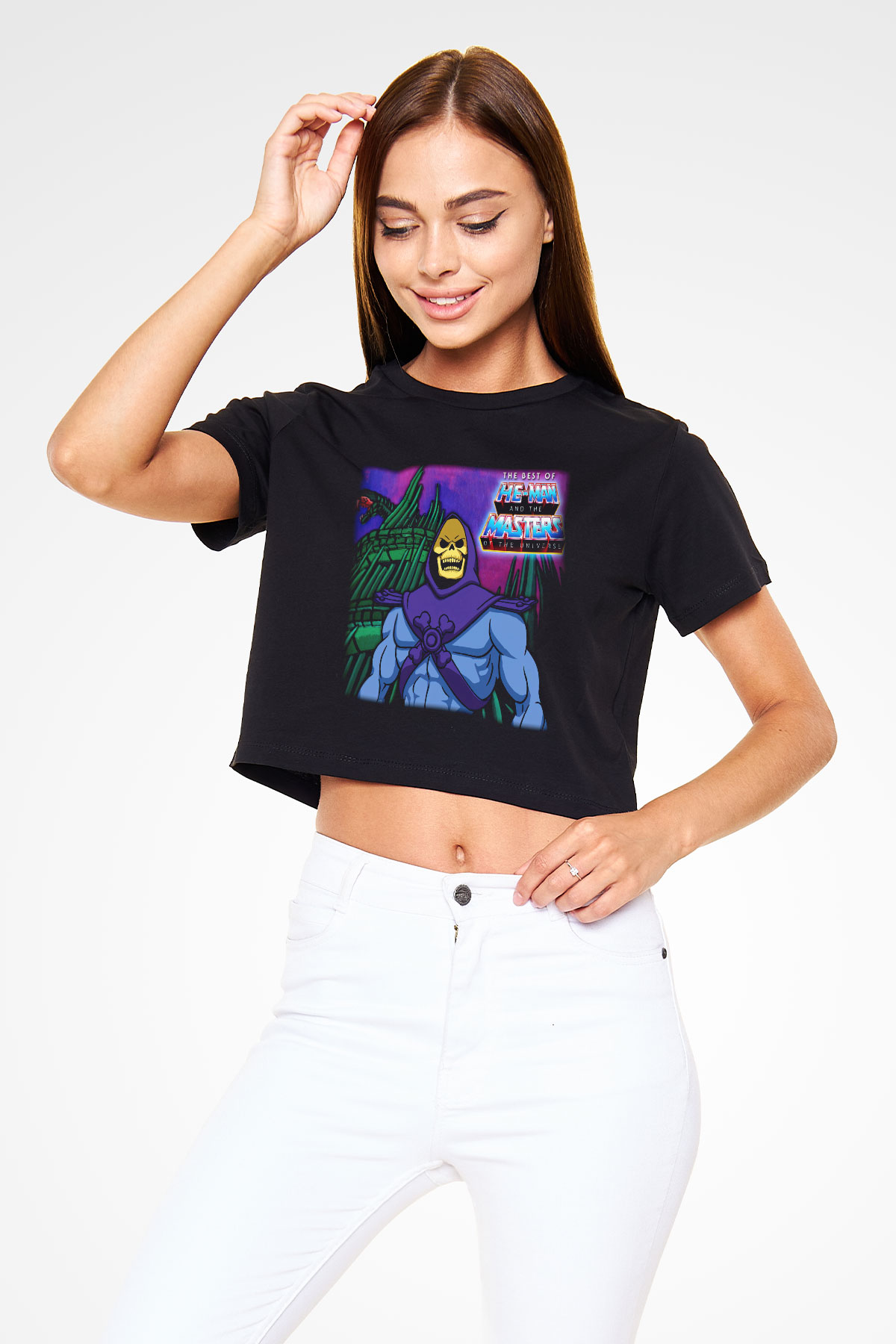 He-Man and the Masters of Universe Siyah Crop Top Tişört