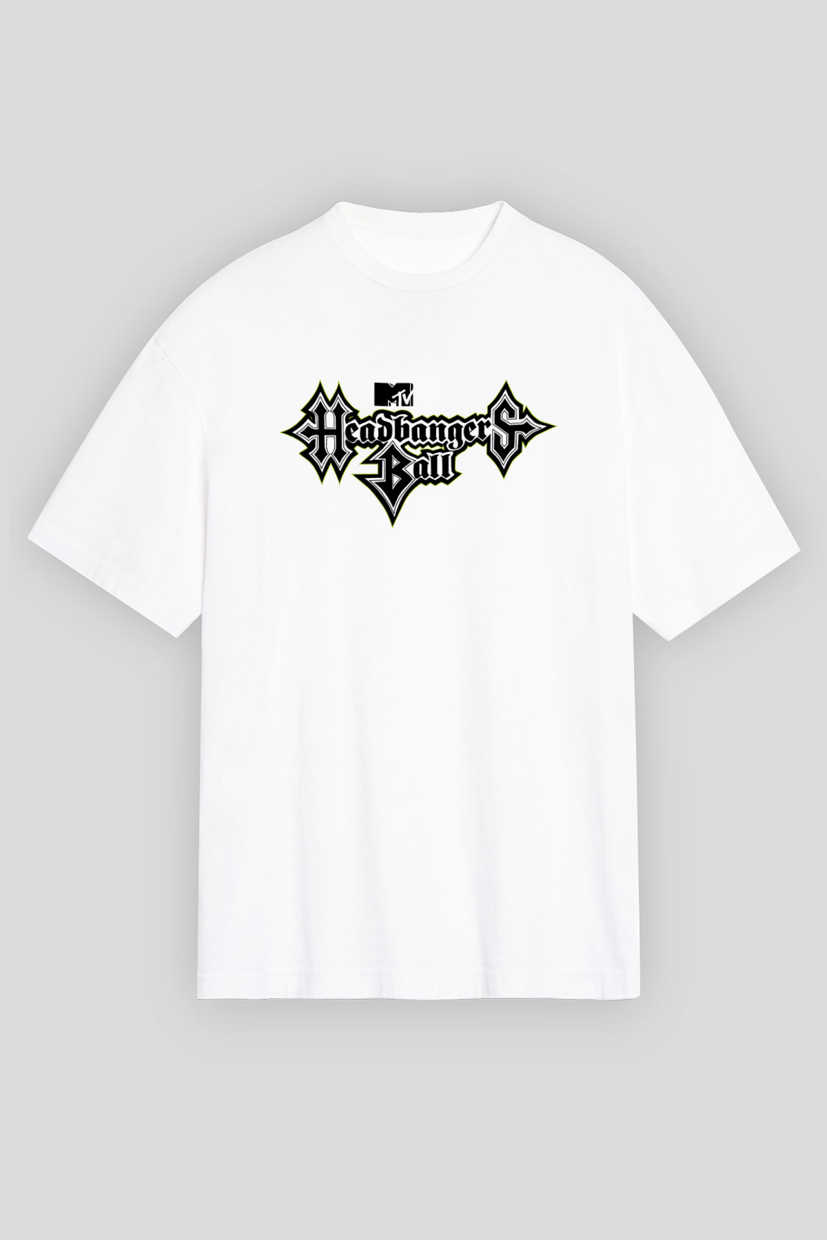 Headbangers Ball Beyaz Oversize Tişört Oversize T-shirt