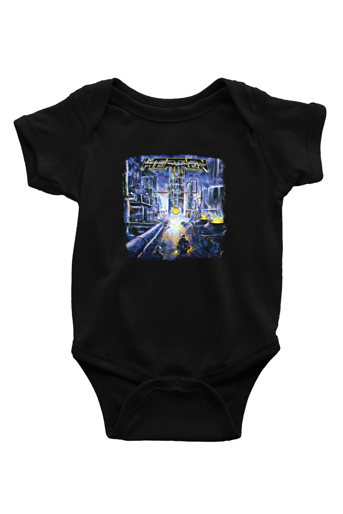 Heathen Baskılı Unisex Siyah Bebek Body - Zıbın