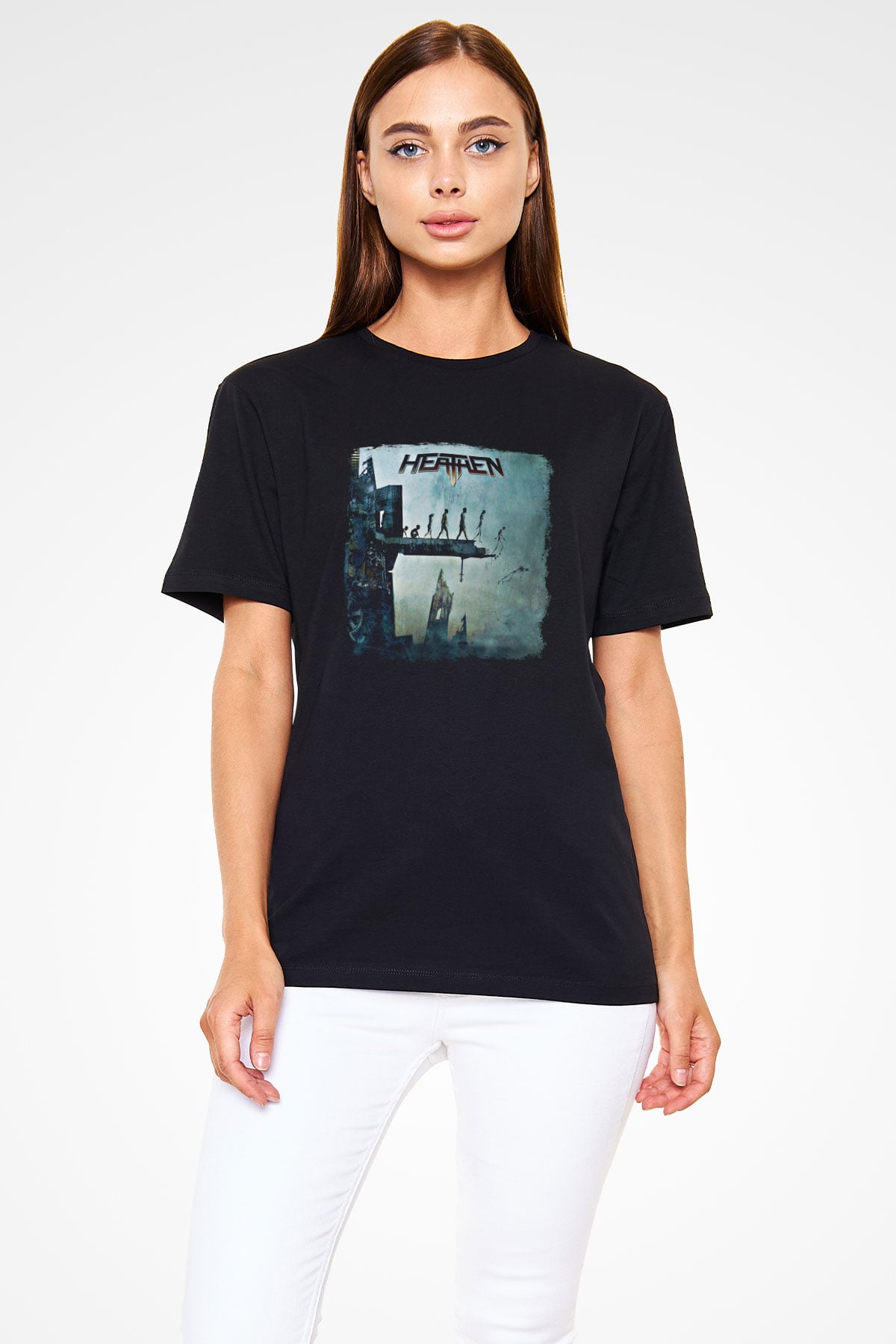 Heathen Baskılı Unisex Siyah Tişört