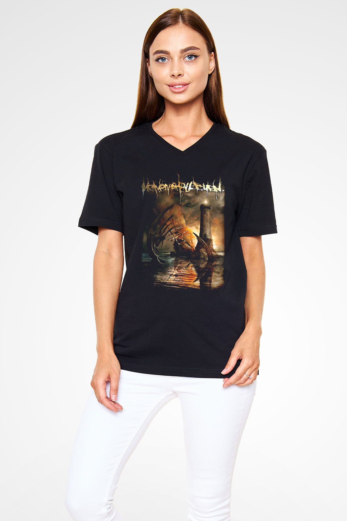 Heaven Shall Burn Siyah Unisex V Yaka Tişört T-Shirt