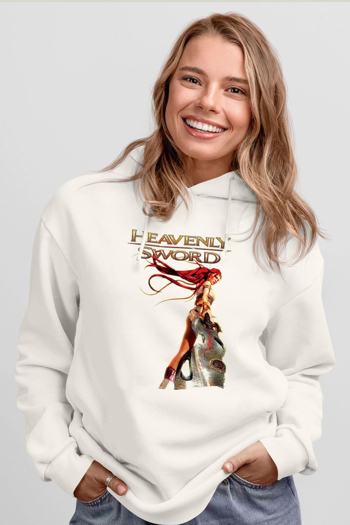 Heavenly Sword Beyaz Unisex Hoodie
