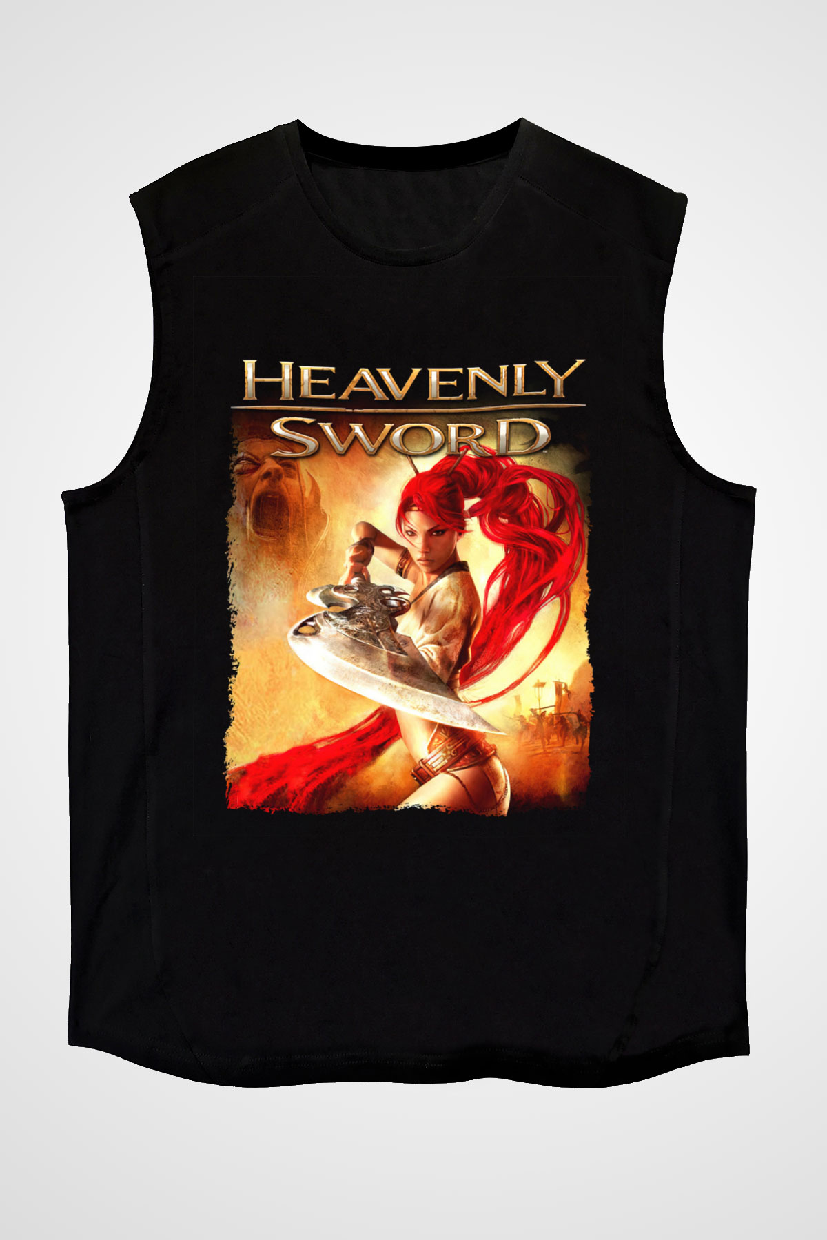 Heavenly Sword Siyah Unisex Kolsuz Tişört