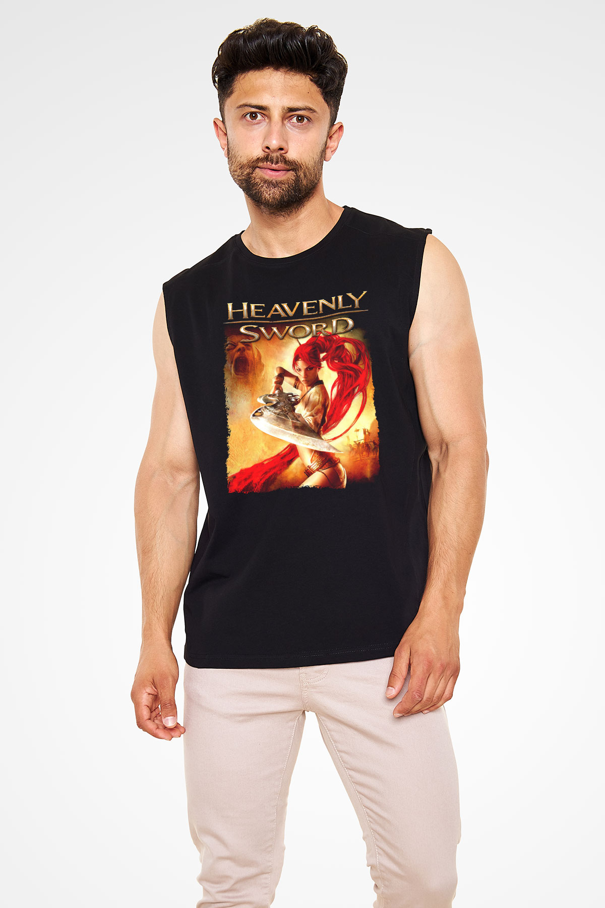 Heavenly Sword Siyah Unisex Kolsuz Tişört