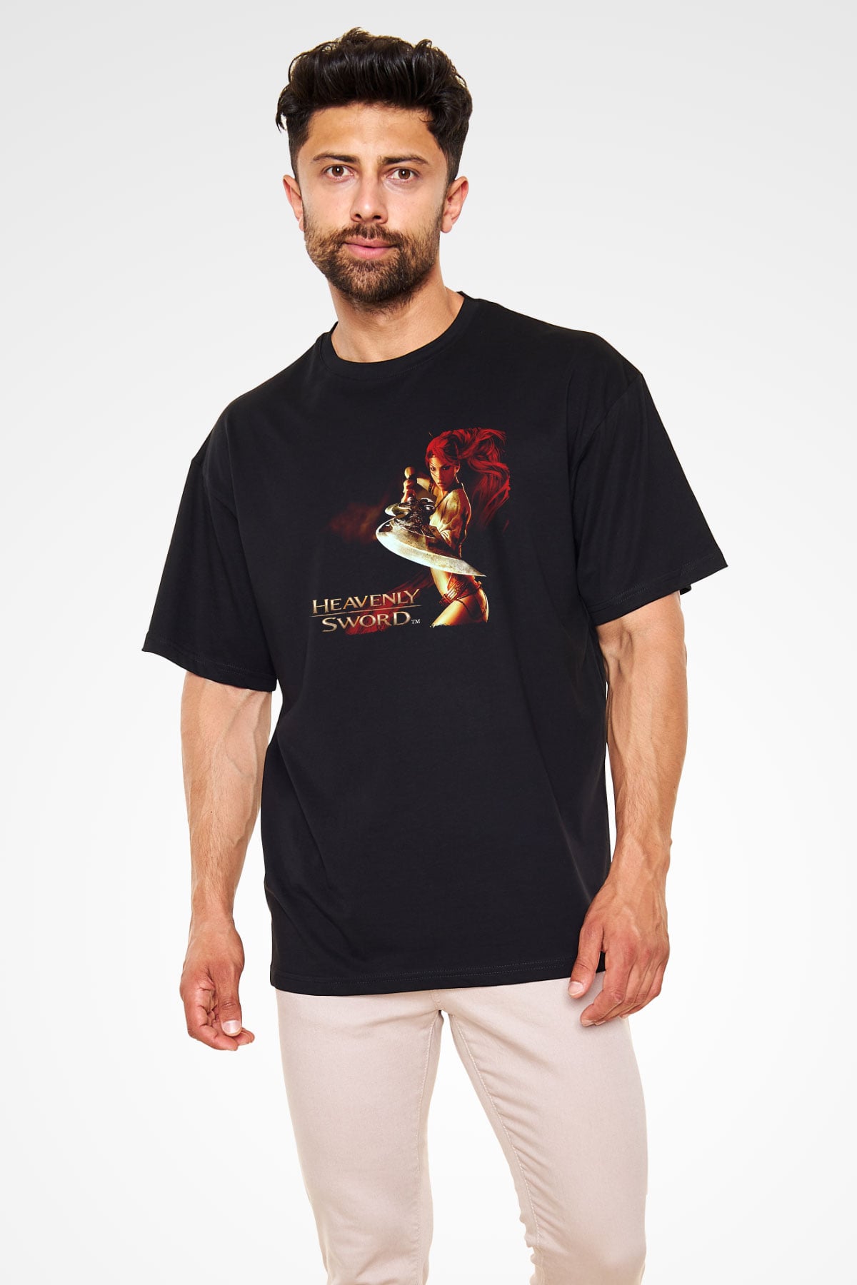 Heavenly Sword Siyah Oversize Tişört Oversize T-shirt