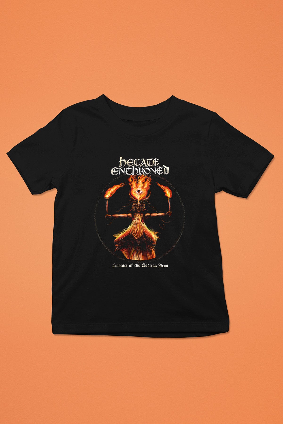 Hecate Enthroned Baskılı Unisex Siyah Çocuk Tişört - Tshirt