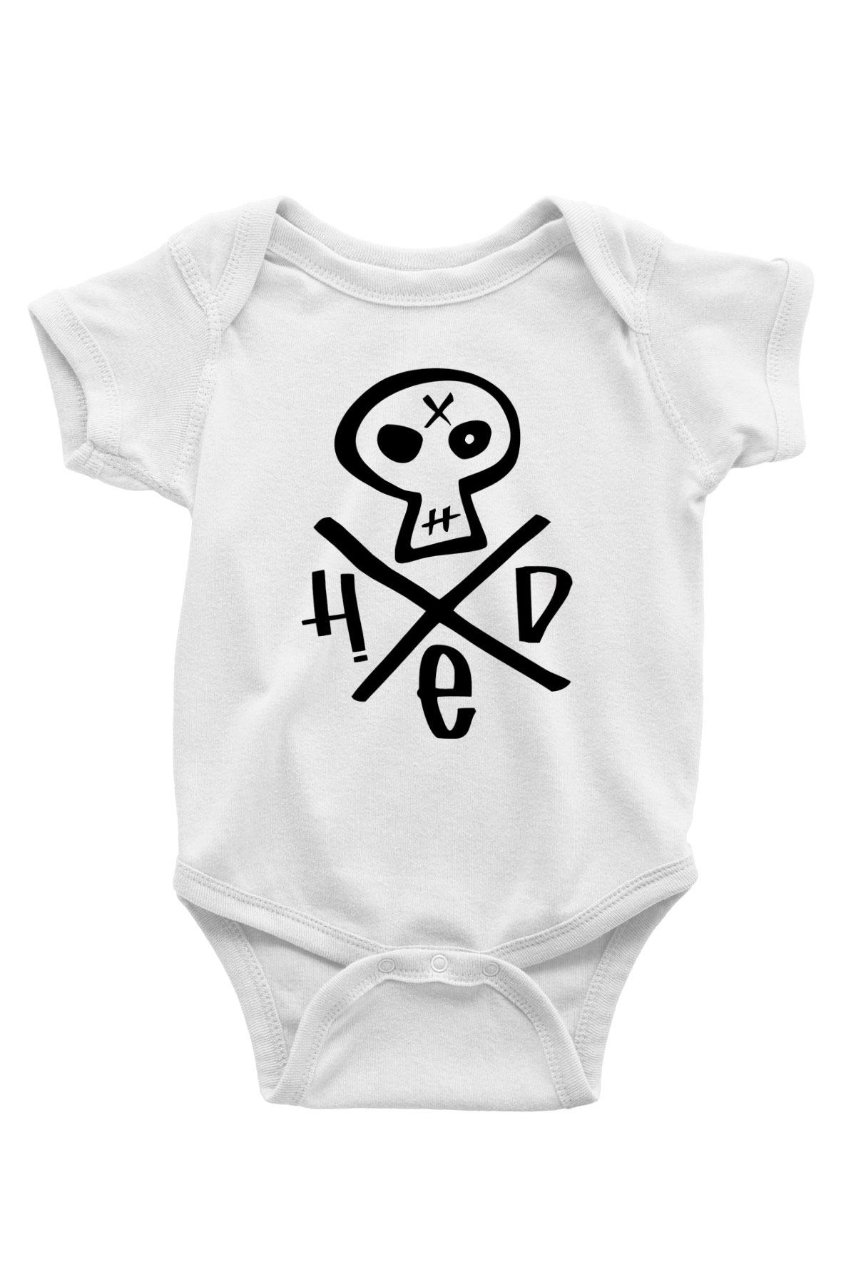 Hed PE Baskılı Beyaz Unisex Bebek Body - Zıbın