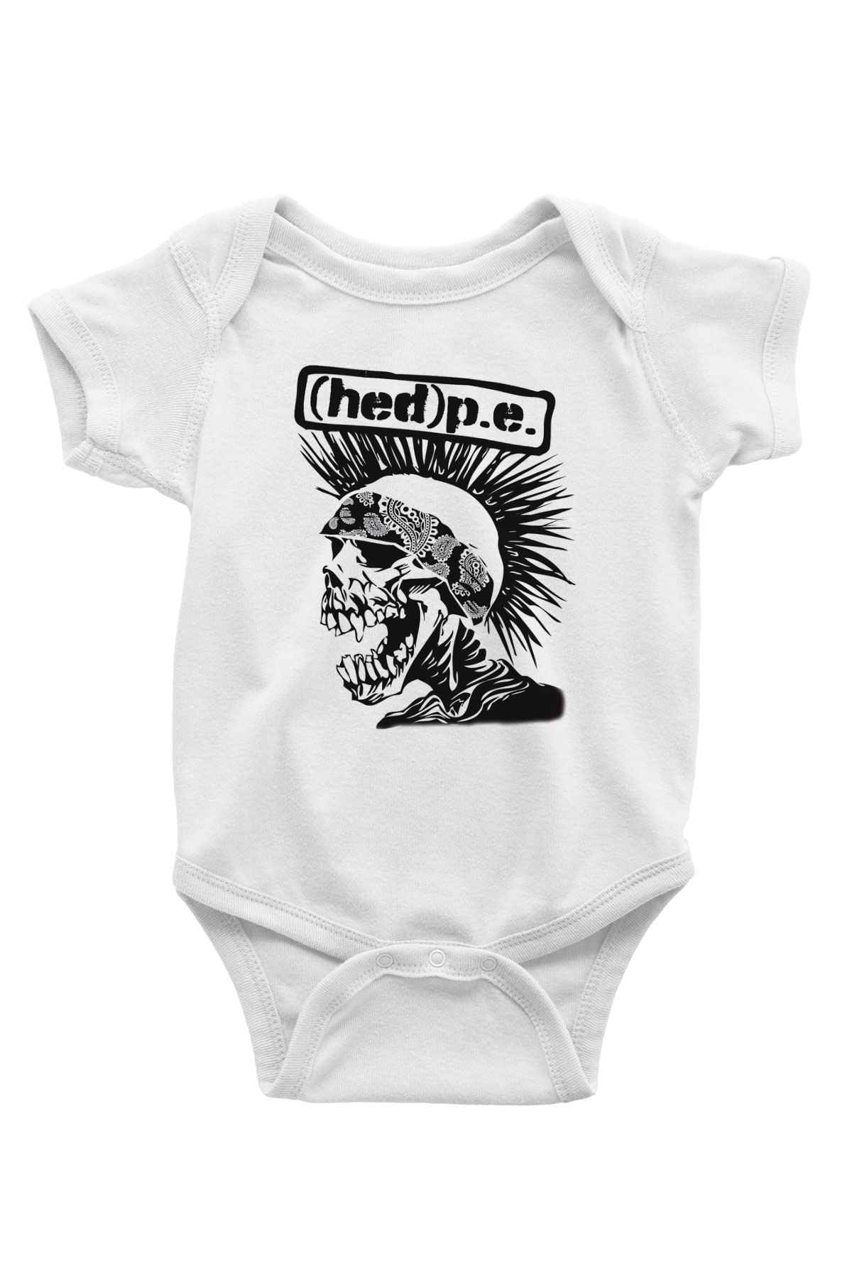 Hed PE Baskılı Beyaz Unisex Bebek Body - Zıbın