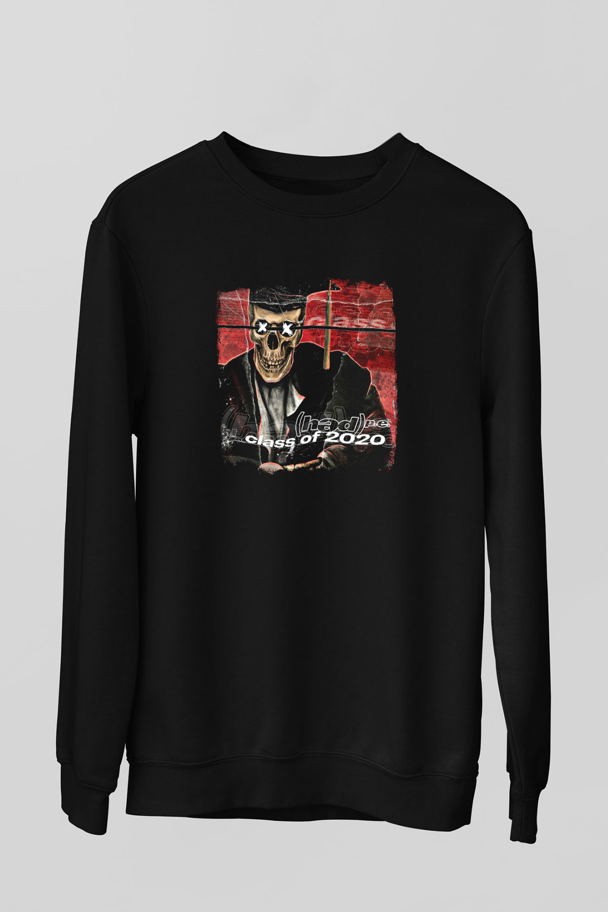 Hed PE Baskılı Unisex Siyah Sweatshirt