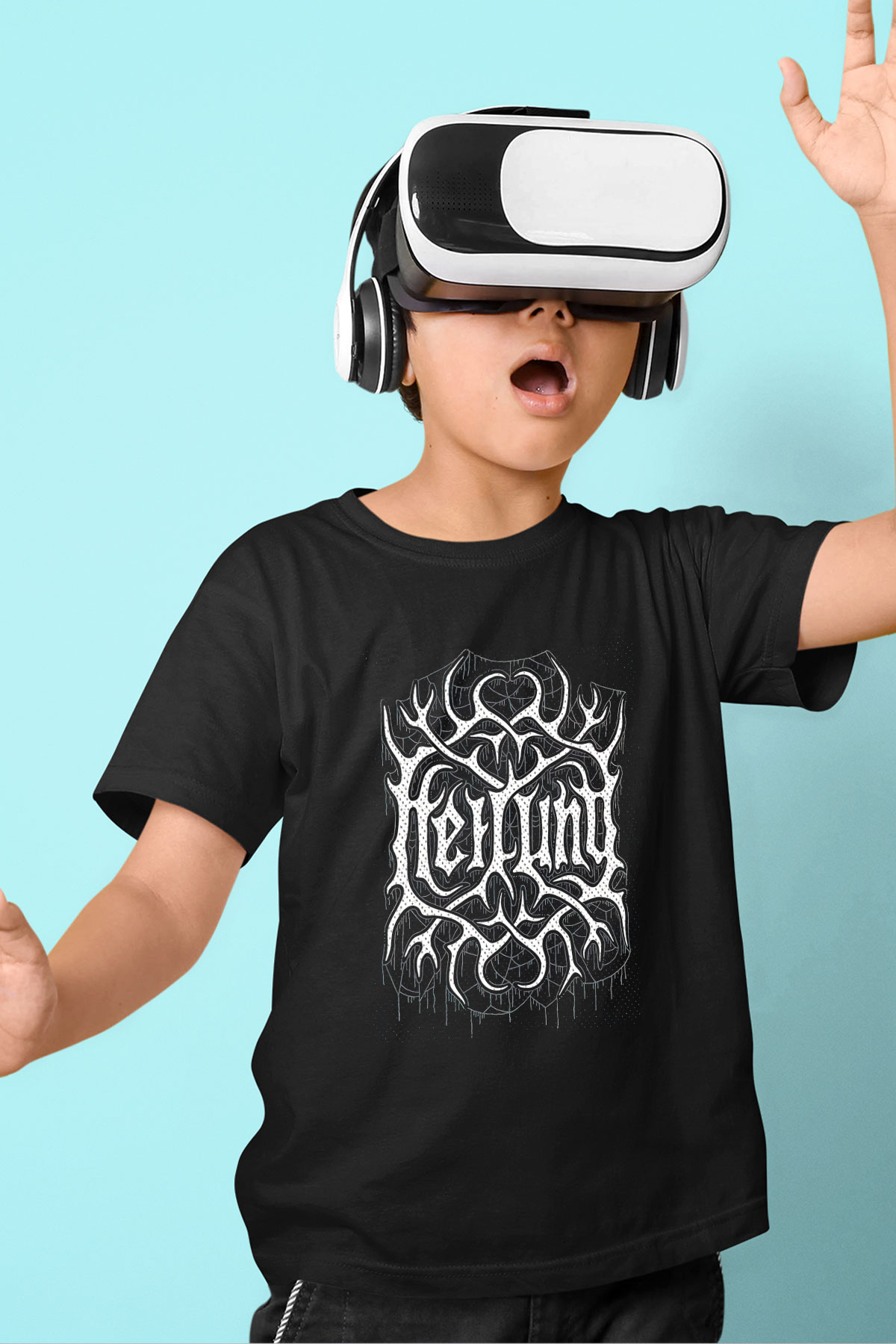 Heilung Baskılı Unisex Siyah Çocuk Tişört - Tshirt