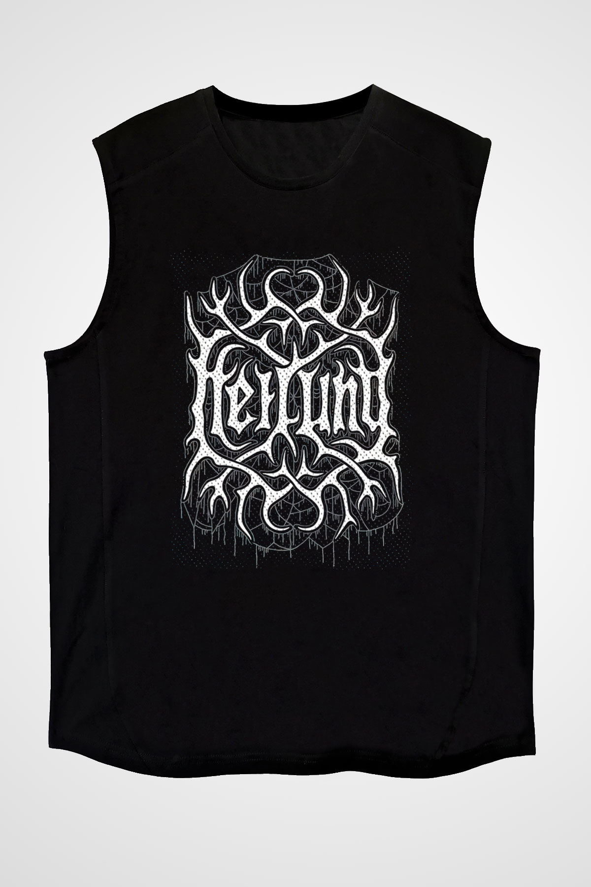 Heilung Baskılı Unisex Siyah Kolsuz Tişört - Tshirt