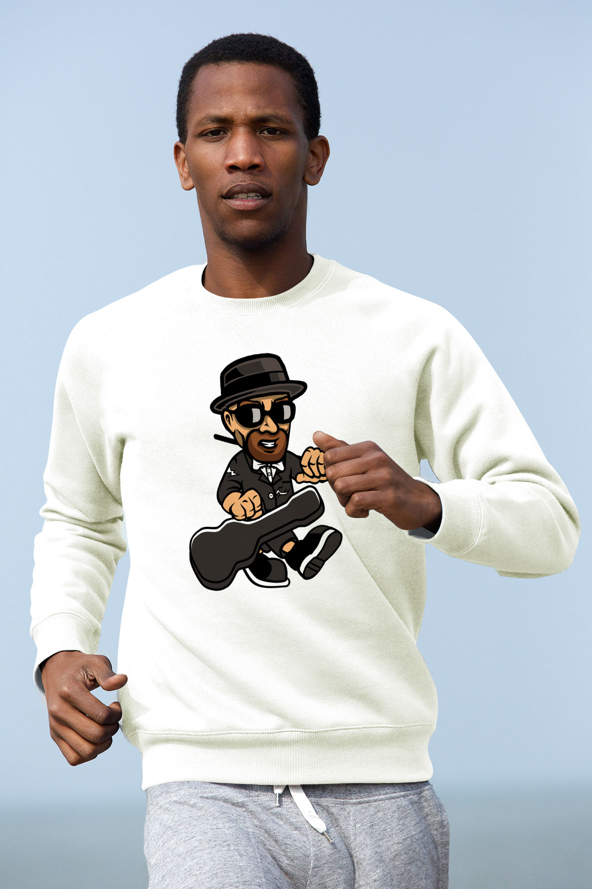 Heisenberg Gentleman Baskılı Unisex Beyaz Sweatshirt