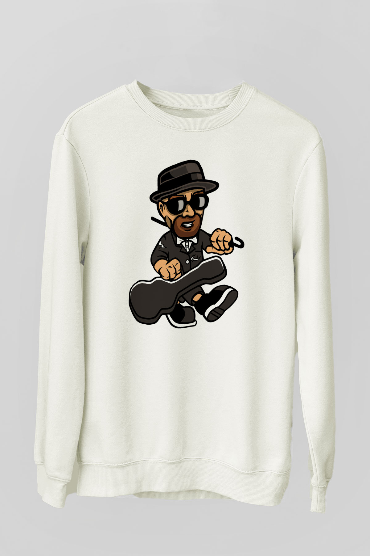 Heisenberg Gentleman Baskılı Unisex Beyaz Sweatshirt