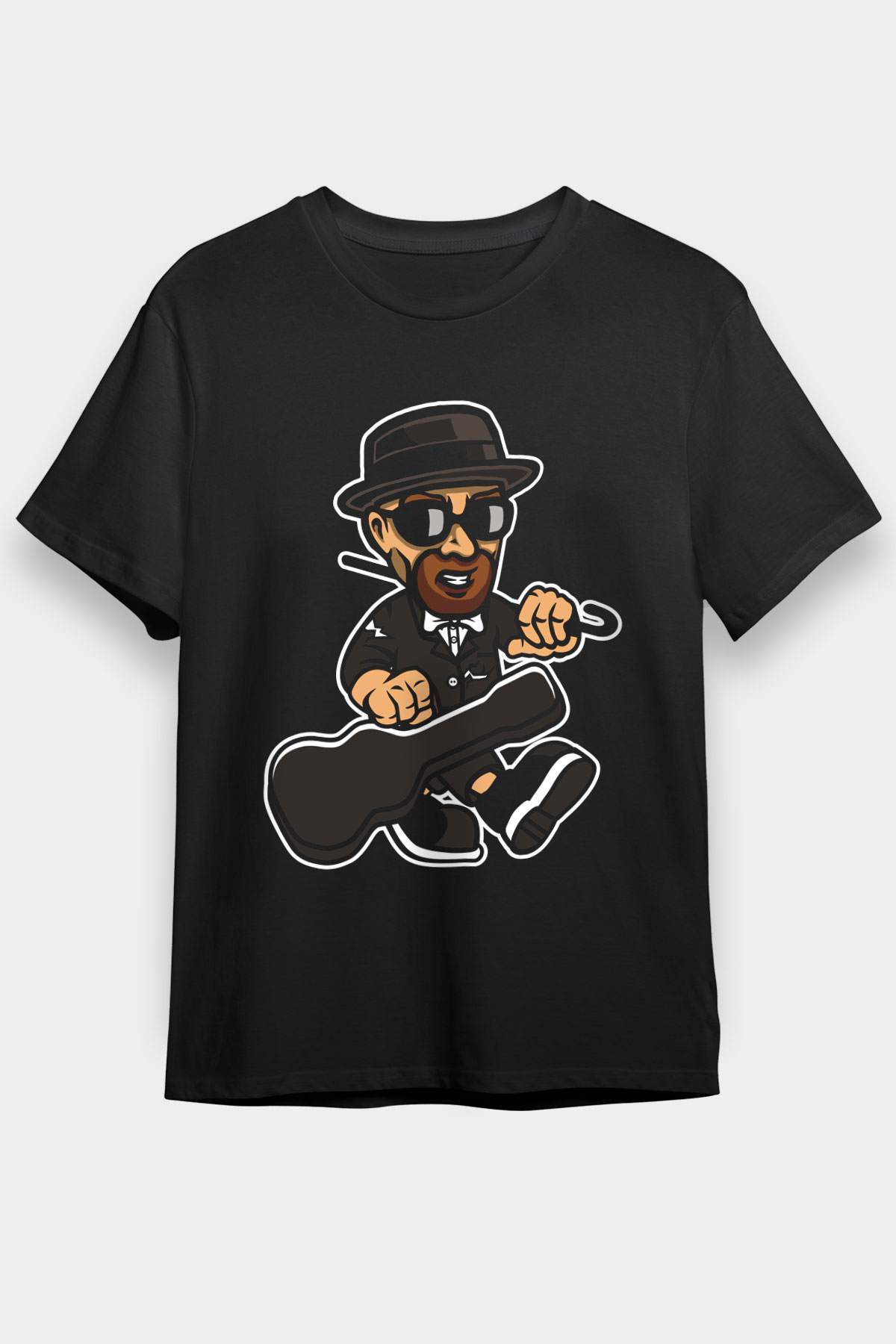 Heisenberg Gentleman Baskılı Unisex Siyah Tişört