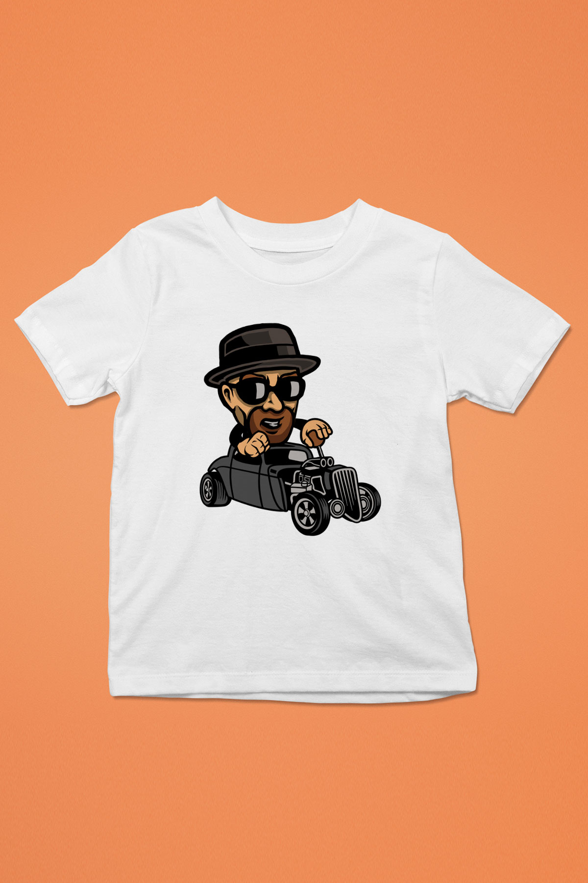Heisenberg Hotrod Baskılı Unisex Beyaz Çocuk Tişört