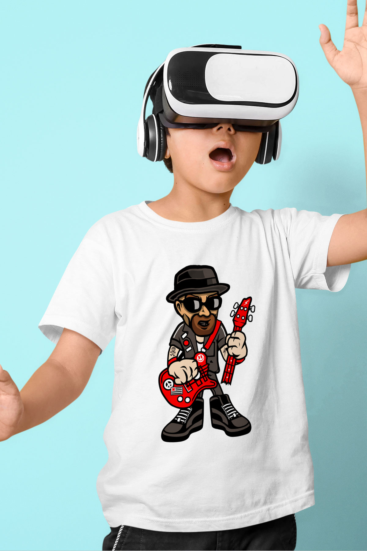 Heisenberg Rockstar Baskılı Unisex Beyaz Çocuk Tişört
