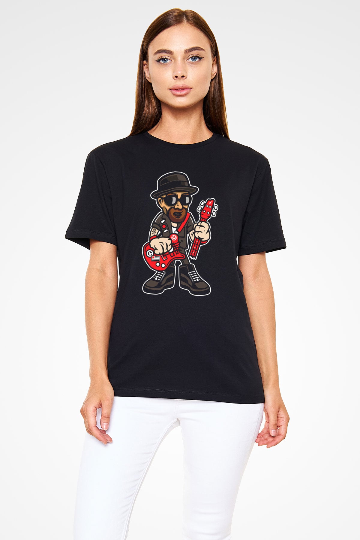 Heisenberg Rockstar Baskılı Unisex Siyah Tişört