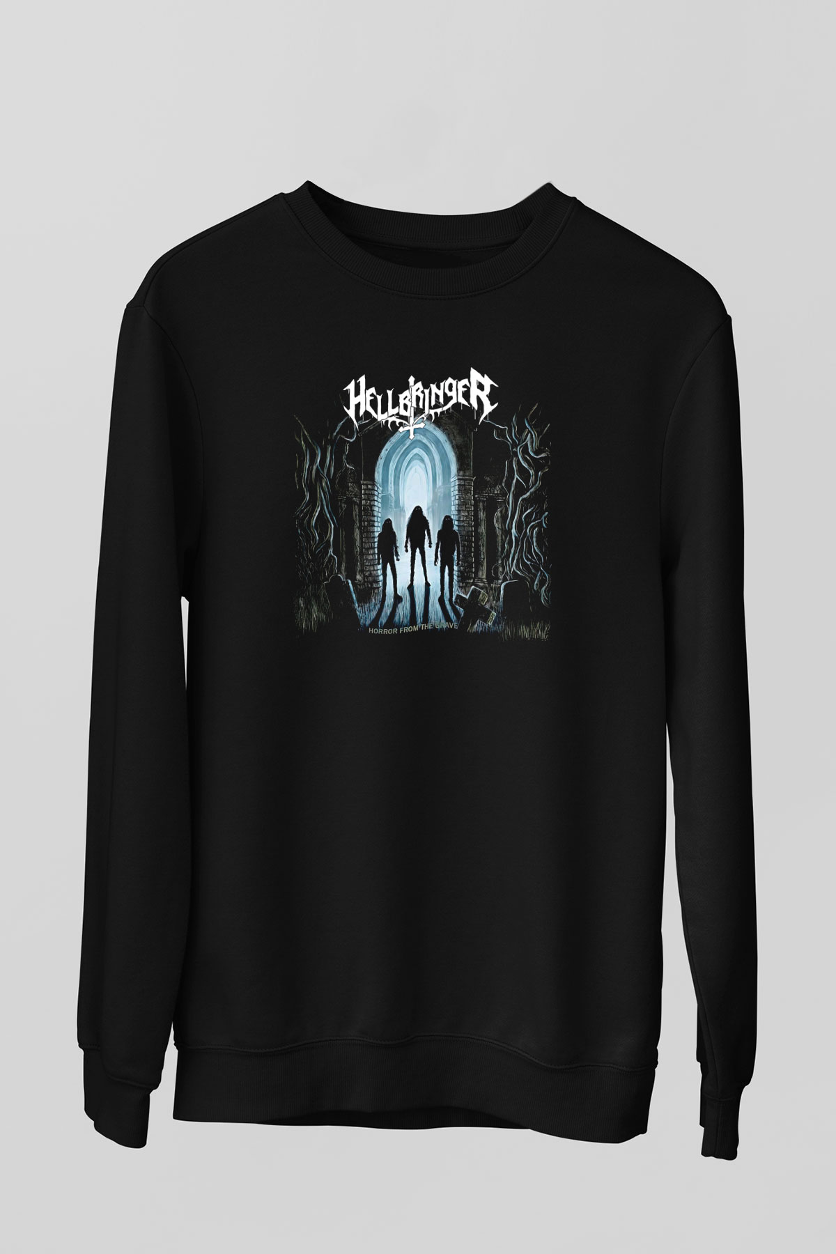 Hellbringer Baskılı Unisex Siyah Sweatshirt