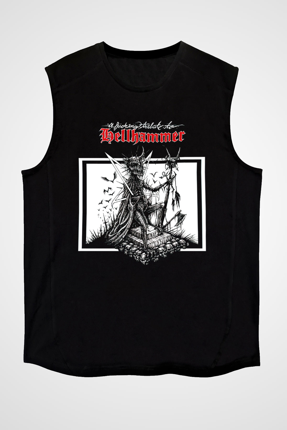 Hellhammer Siyah Unisex Kolsuz Tişört