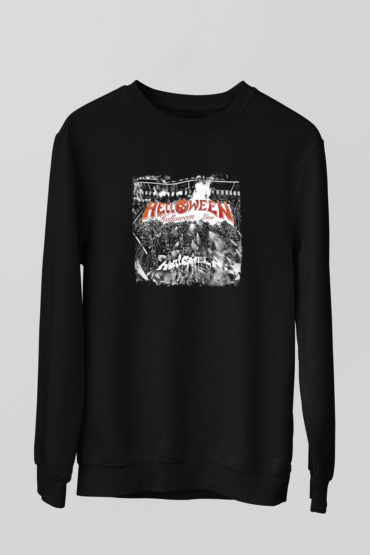 Helloween Baskılı Unisex Siyah Sweatshirt