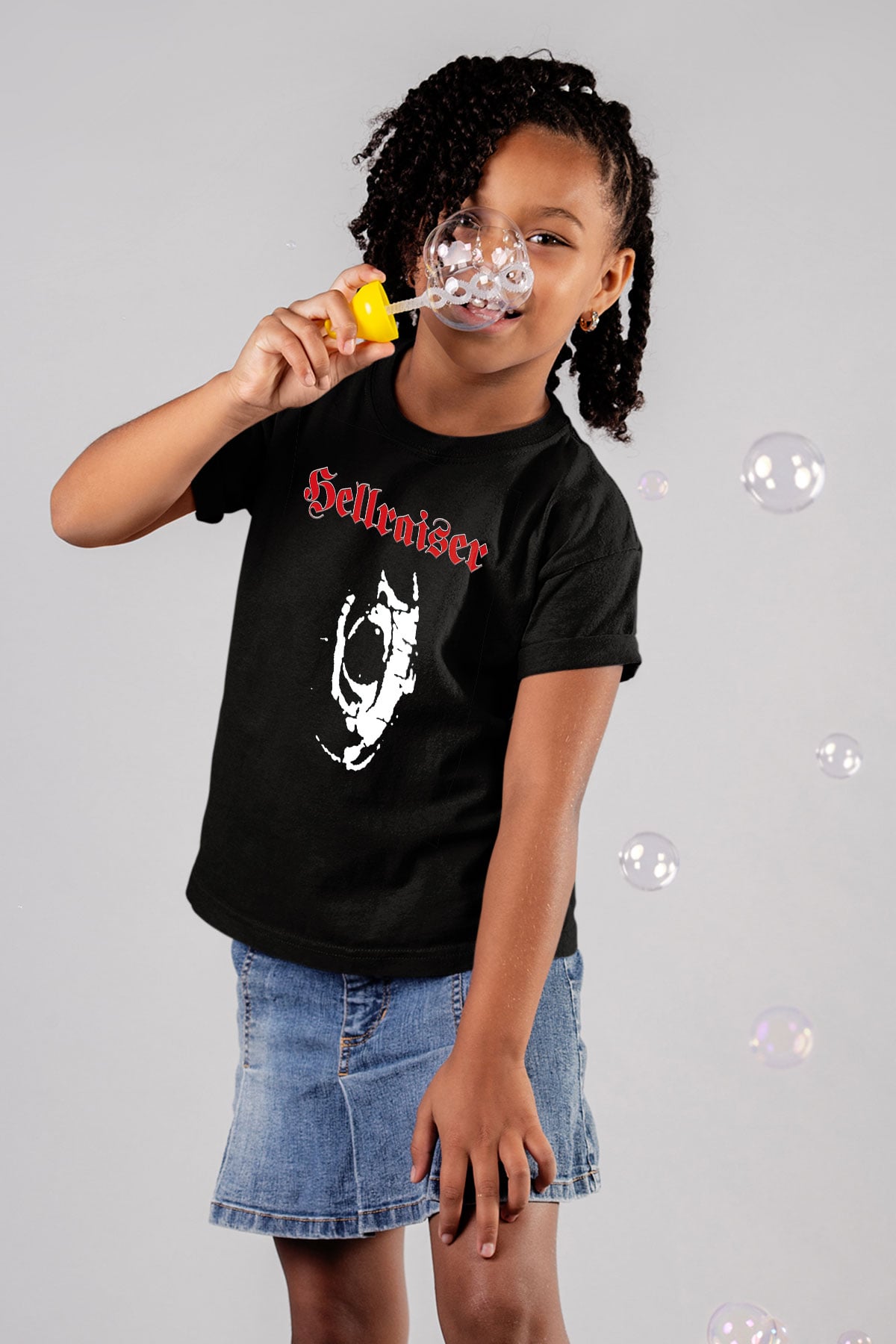 Hellraiser Baskılı Siyah Unisex Çocuk Tişört
